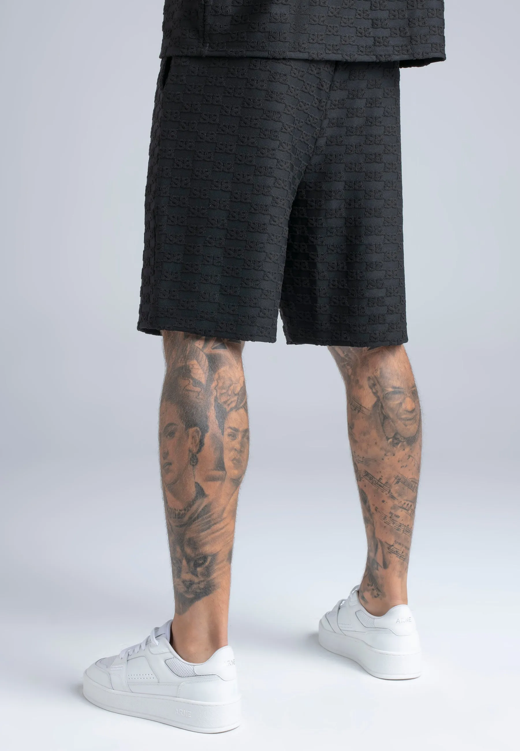Black Towelling Shorts sold by Siksilk product image thumbnail 5