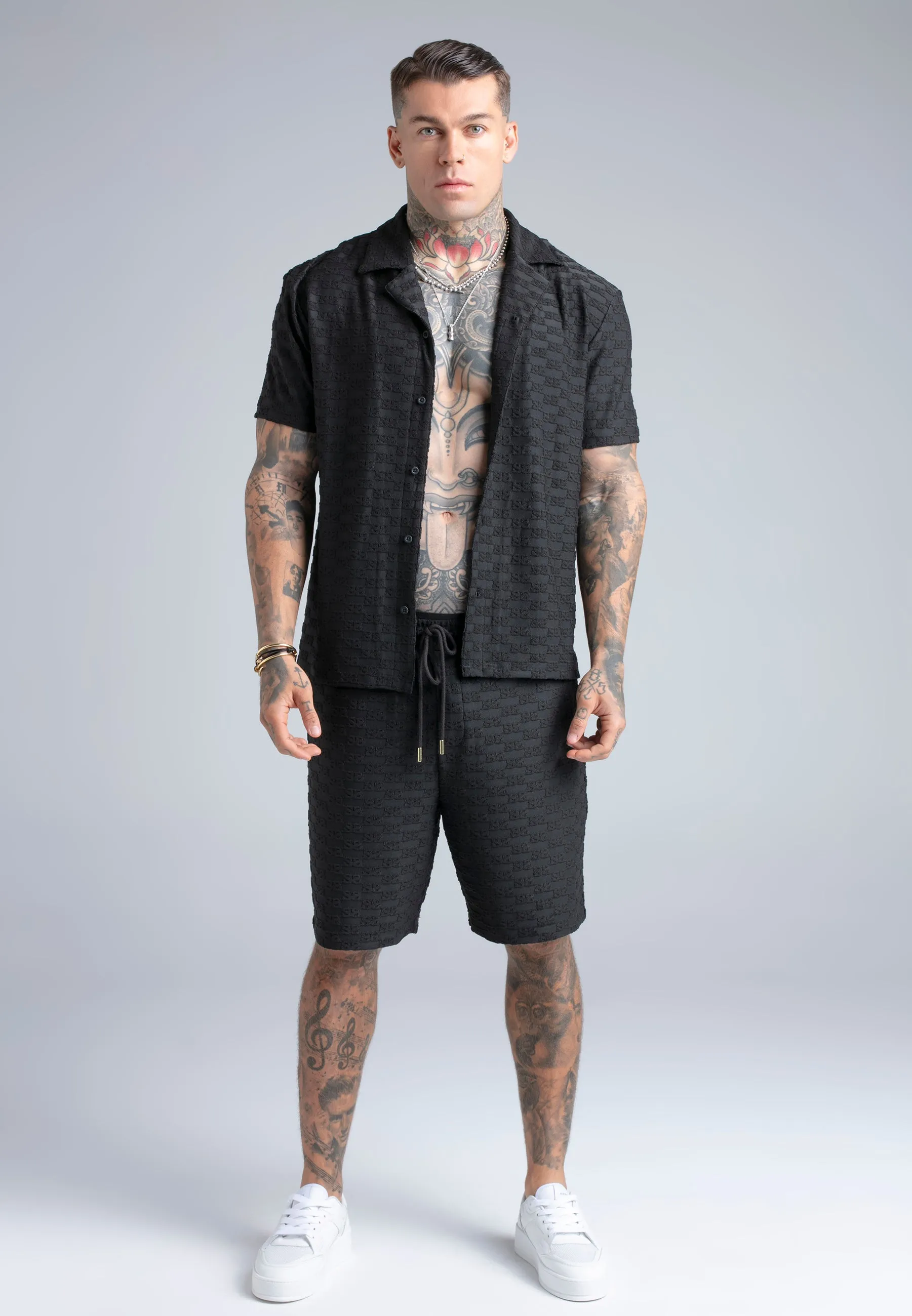 Black Towelling Shorts sold by Siksilk product image thumbnail 2