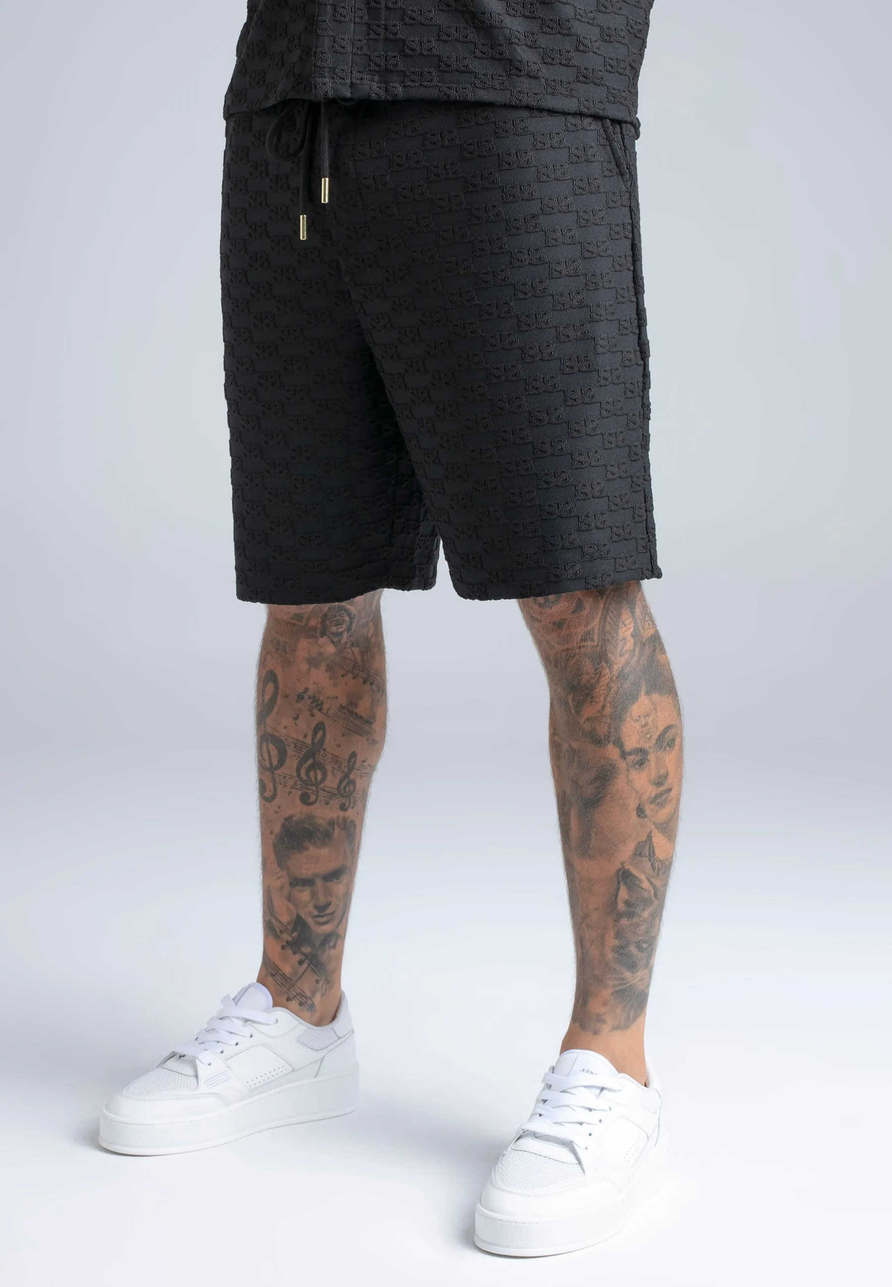Black Towelling Shorts sold by Siksilk
