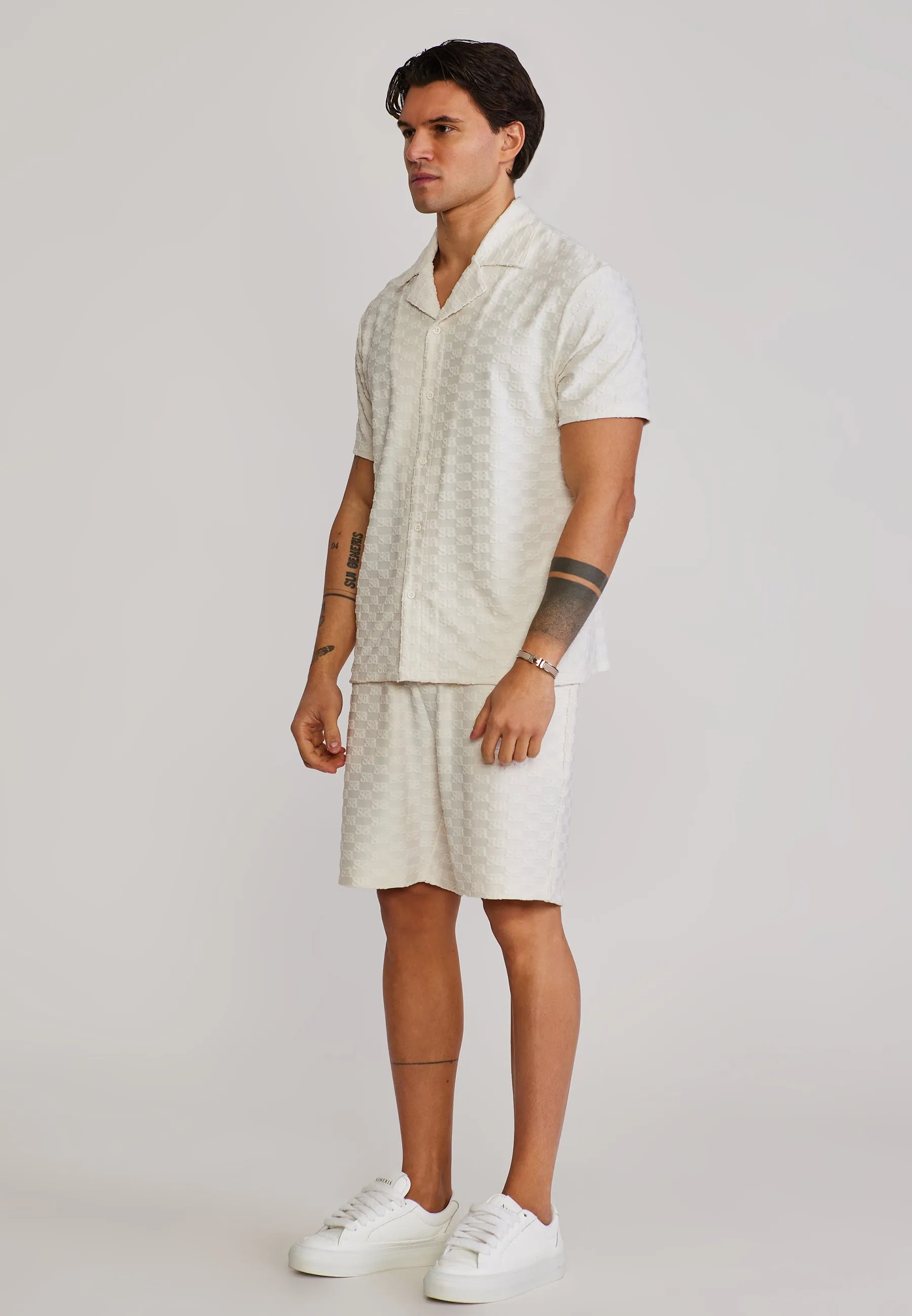 Ecru Towelling Shorts sold by Siksilk product image thumbnail 4