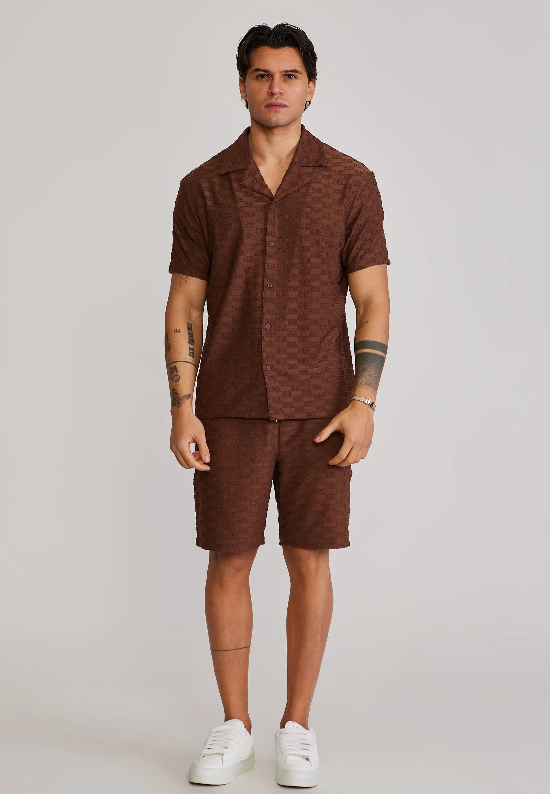 Brown Towelling Shirt sold by Siksilk product image thumbnail 3