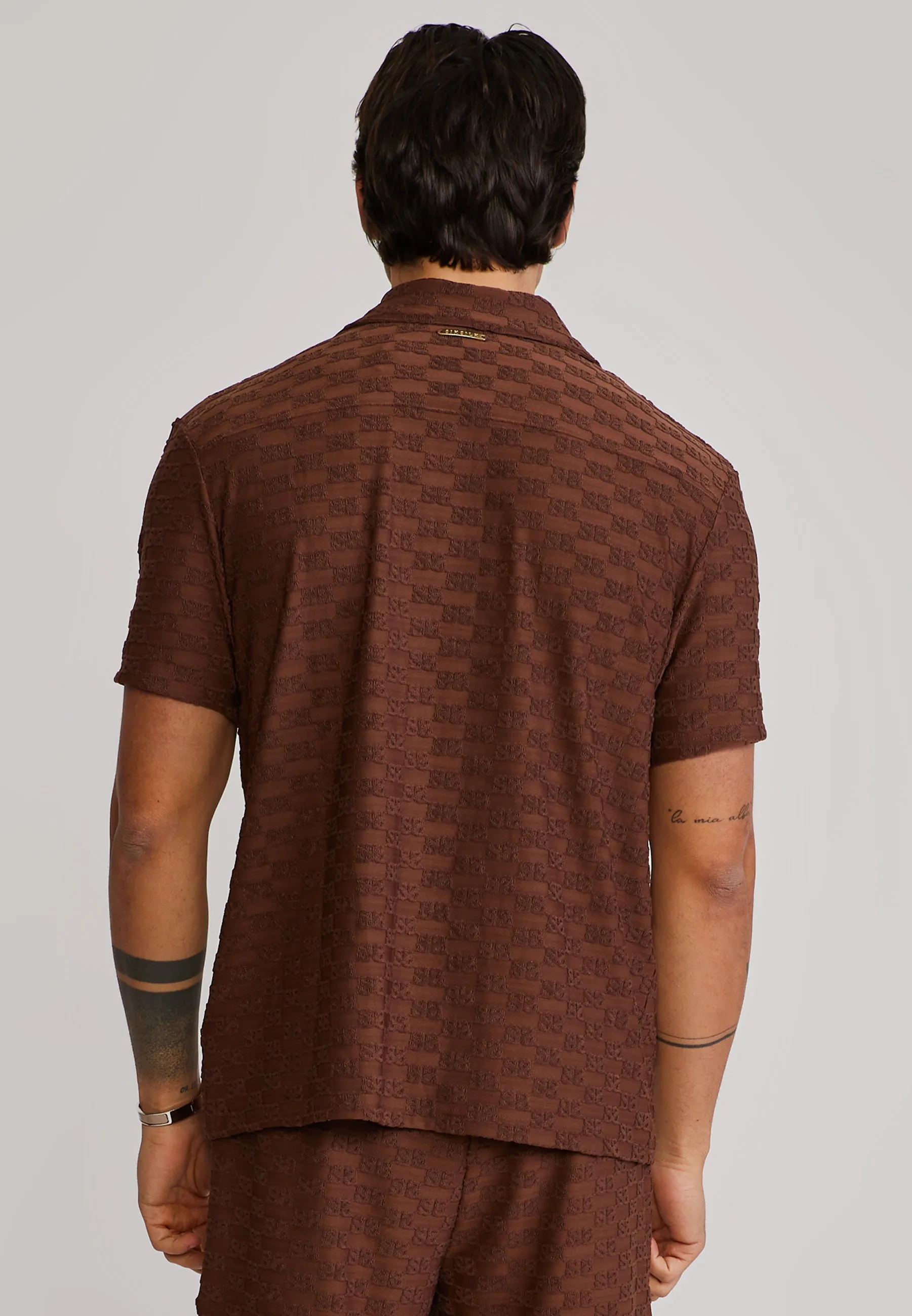Brown Towelling Shirt sold by Siksilk product image thumbnail 5
