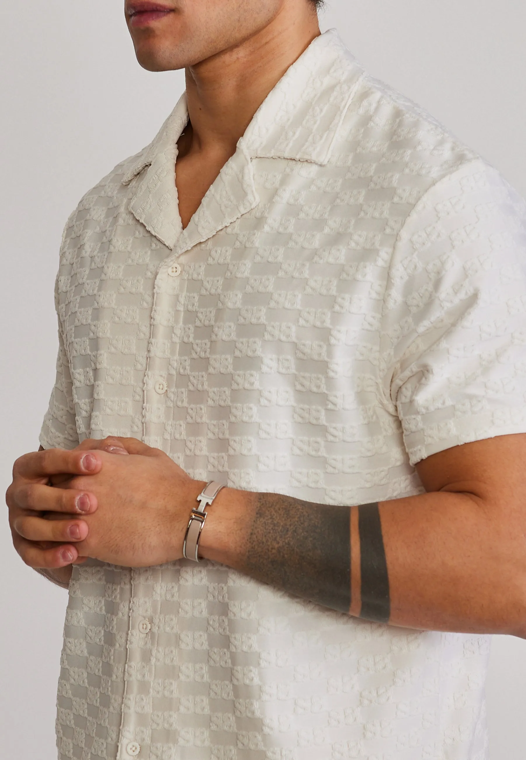 Ecru Towelling Shirt sold by Siksilk product image thumbnail 2
