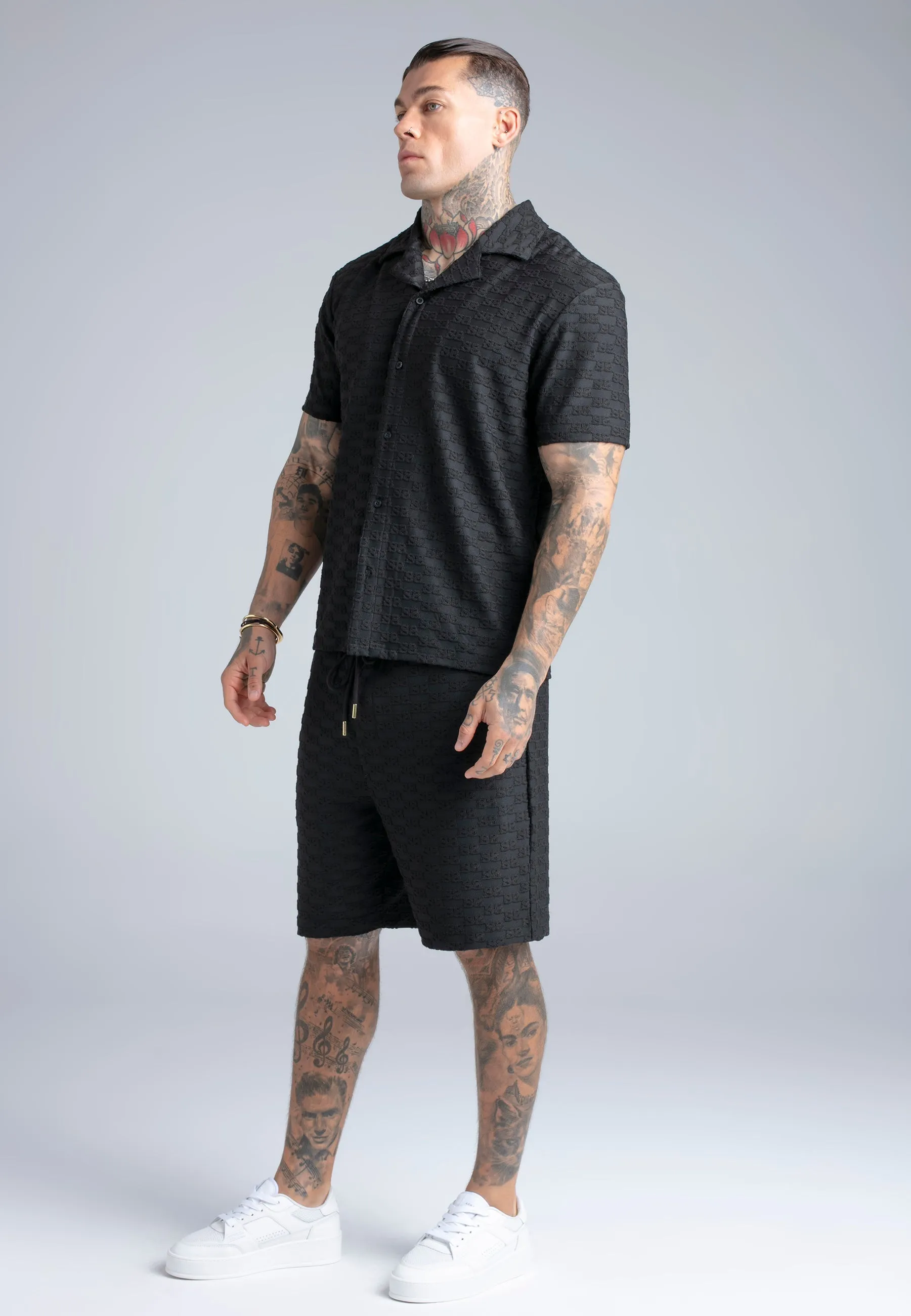 Black Towelling Shirt sold by Siksilk product image thumbnail 4