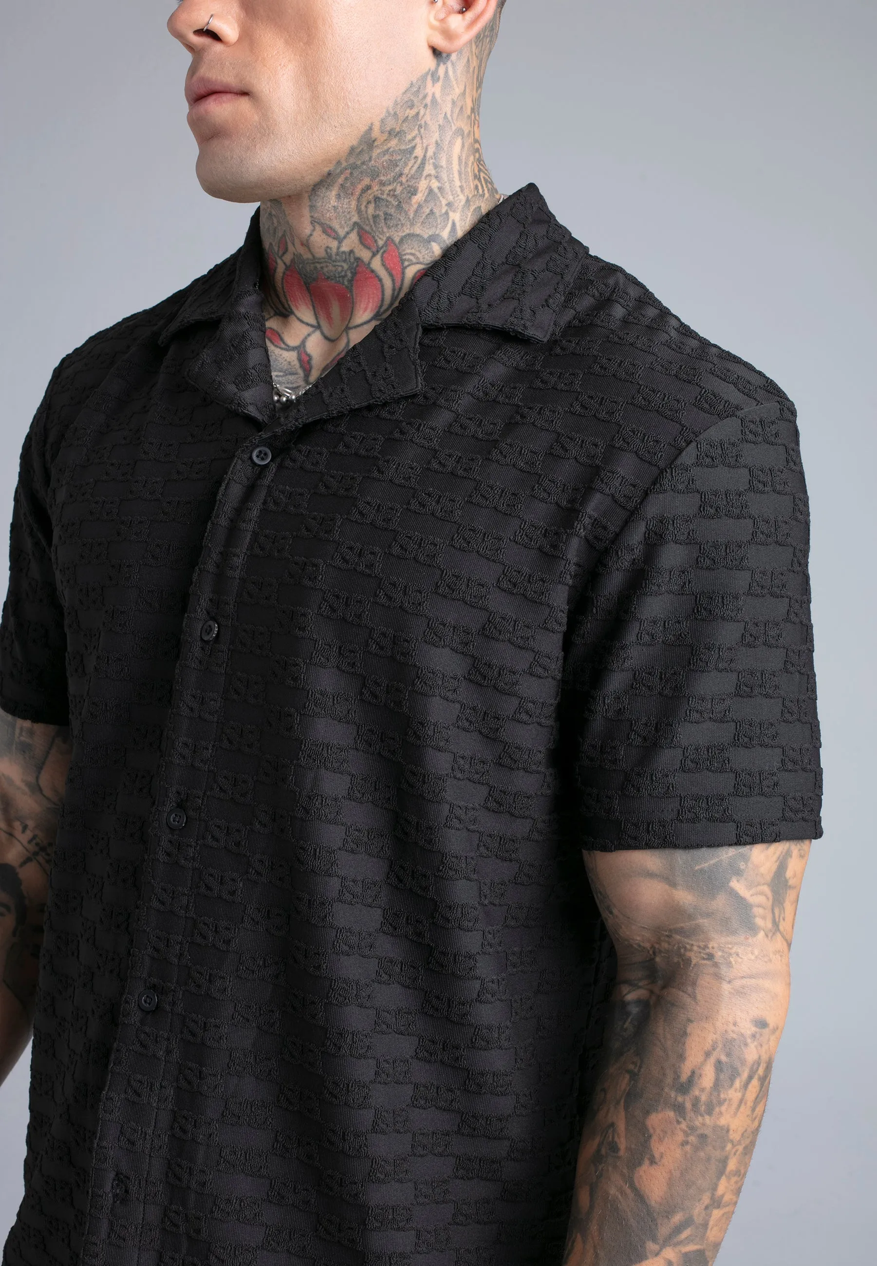 Black Towelling Shirt sold by Siksilk product image thumbnail 2