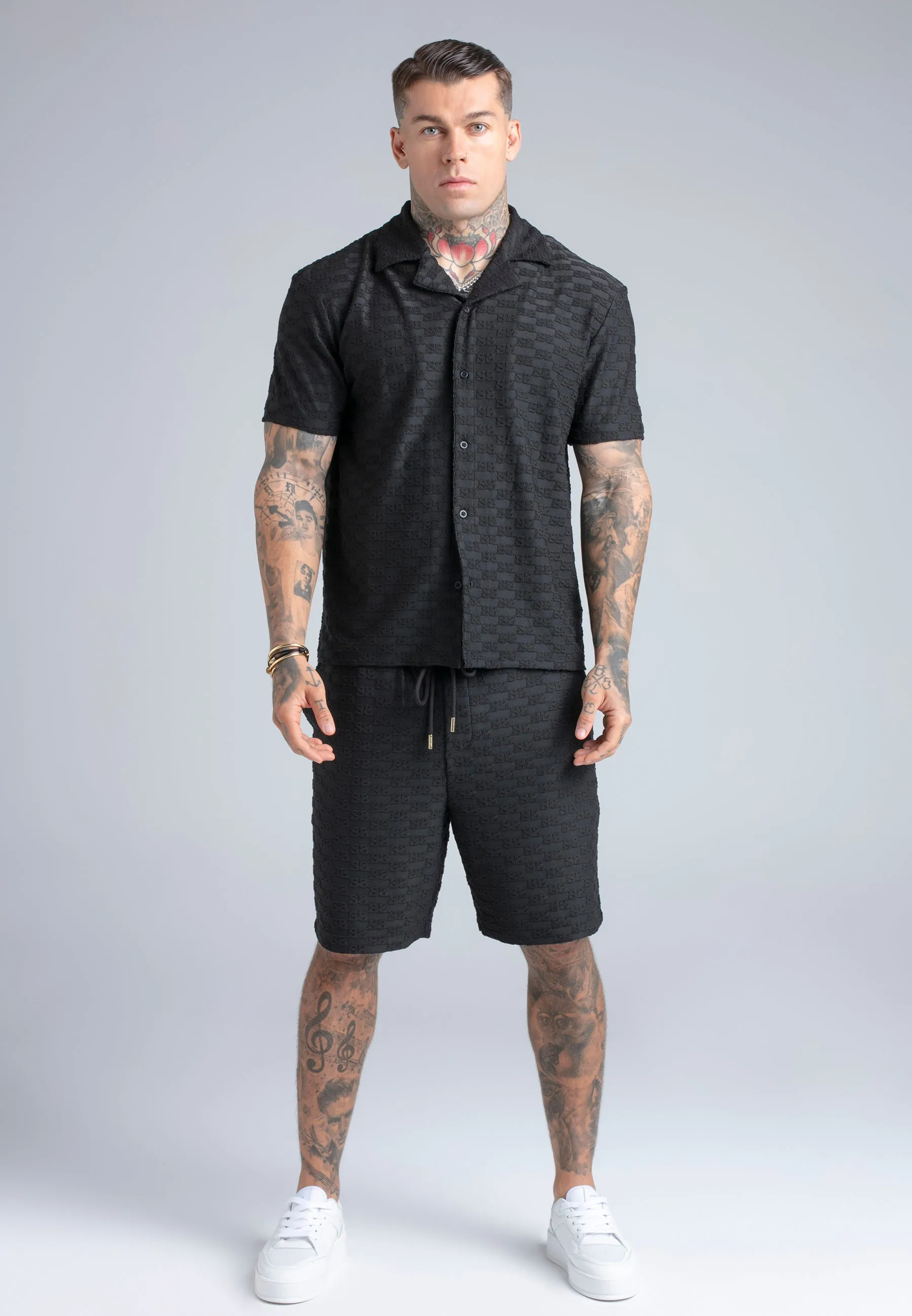 Black Towelling Shirt sold by Siksilk product image thumbnail 3