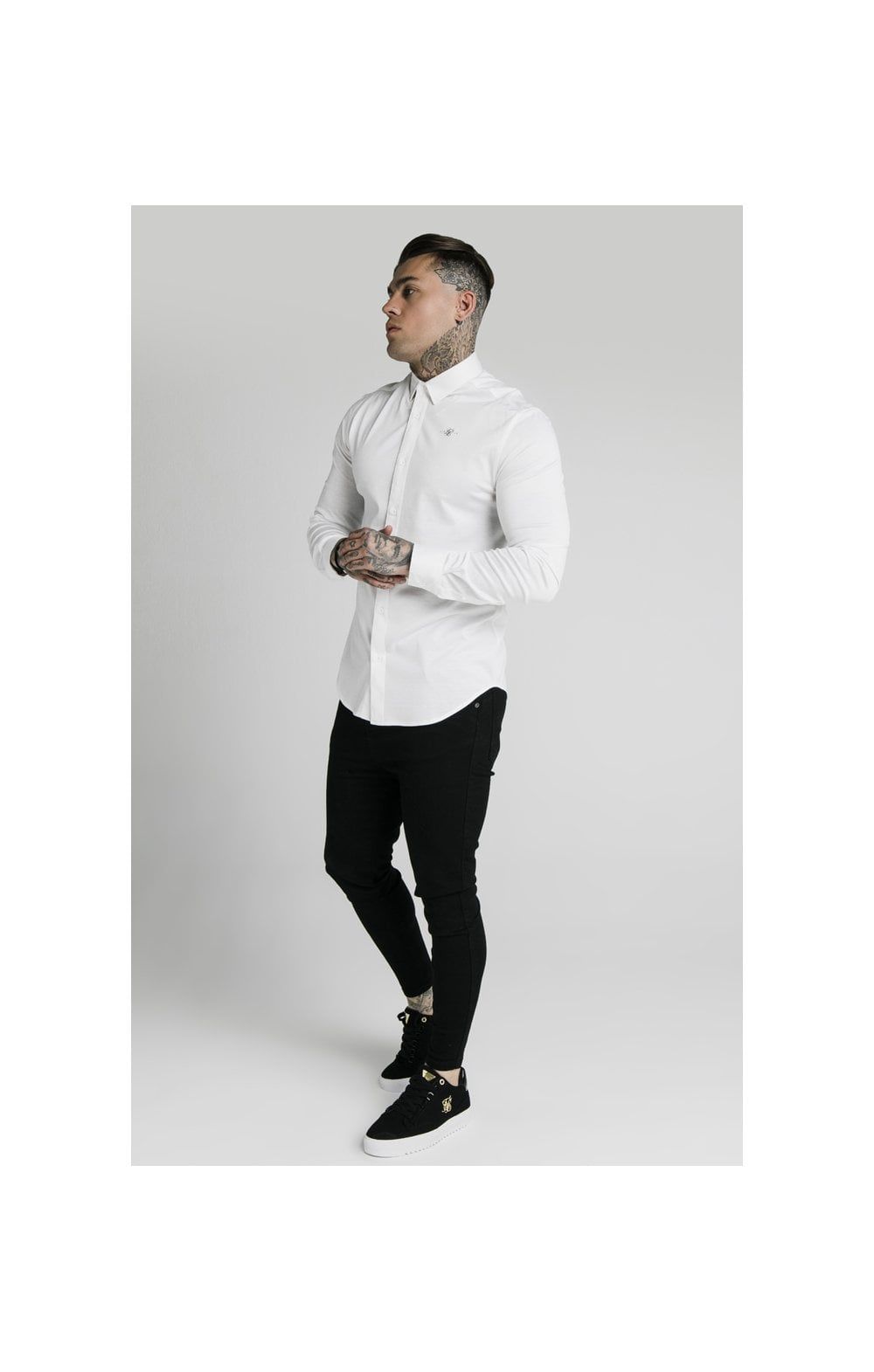 SikSilk L/S Cotton Shirt - White sold by Siksilk product image thumbnail 5