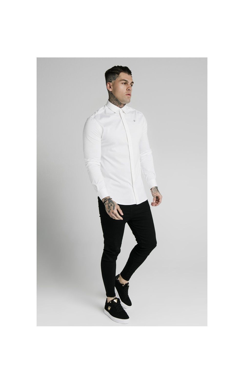 SikSilk L/S Cotton Shirt - White sold by Siksilk product image thumbnail 3