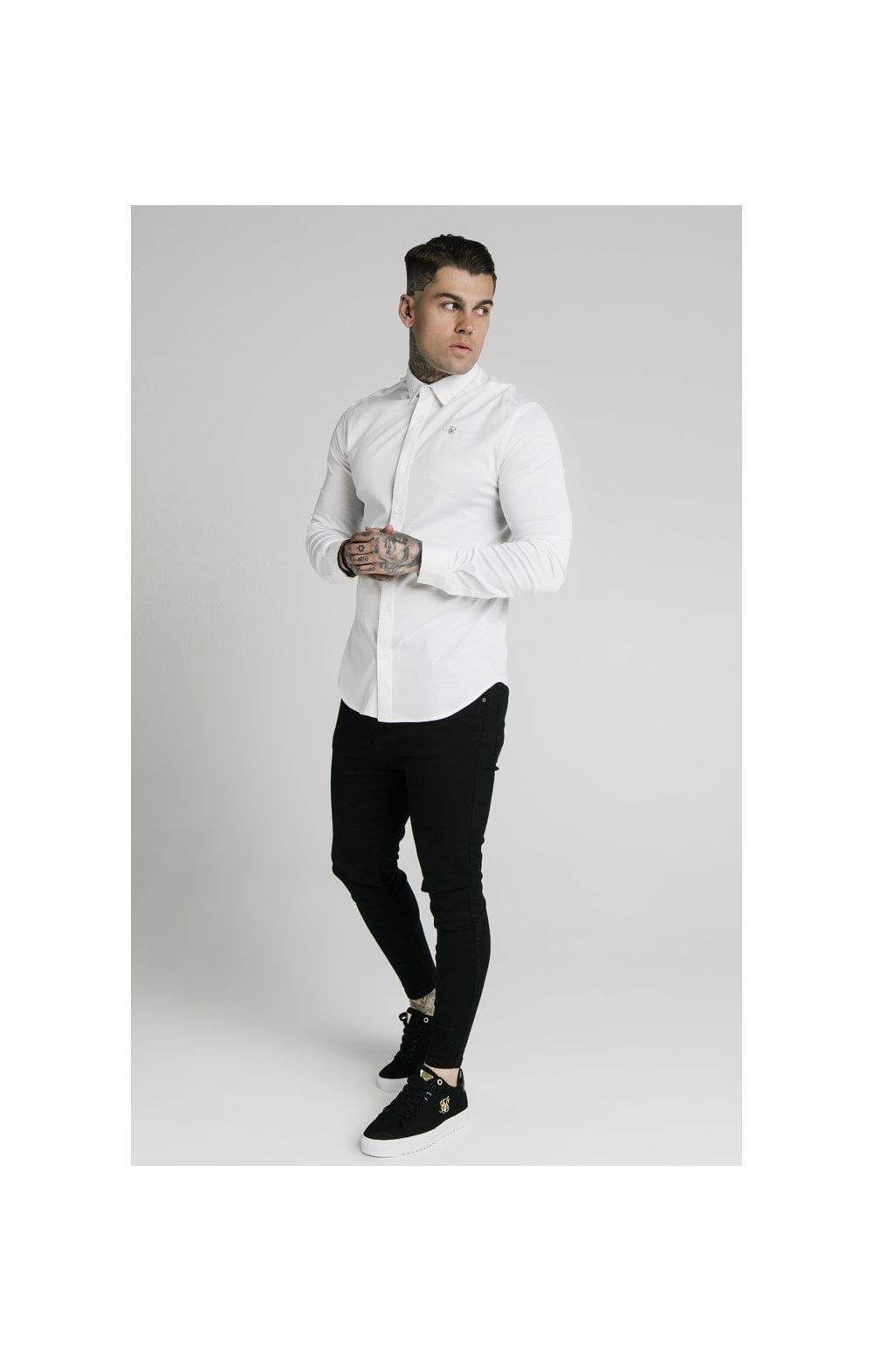 SikSilk L/S Cotton Shirt - White sold by Siksilk product image thumbnail 4