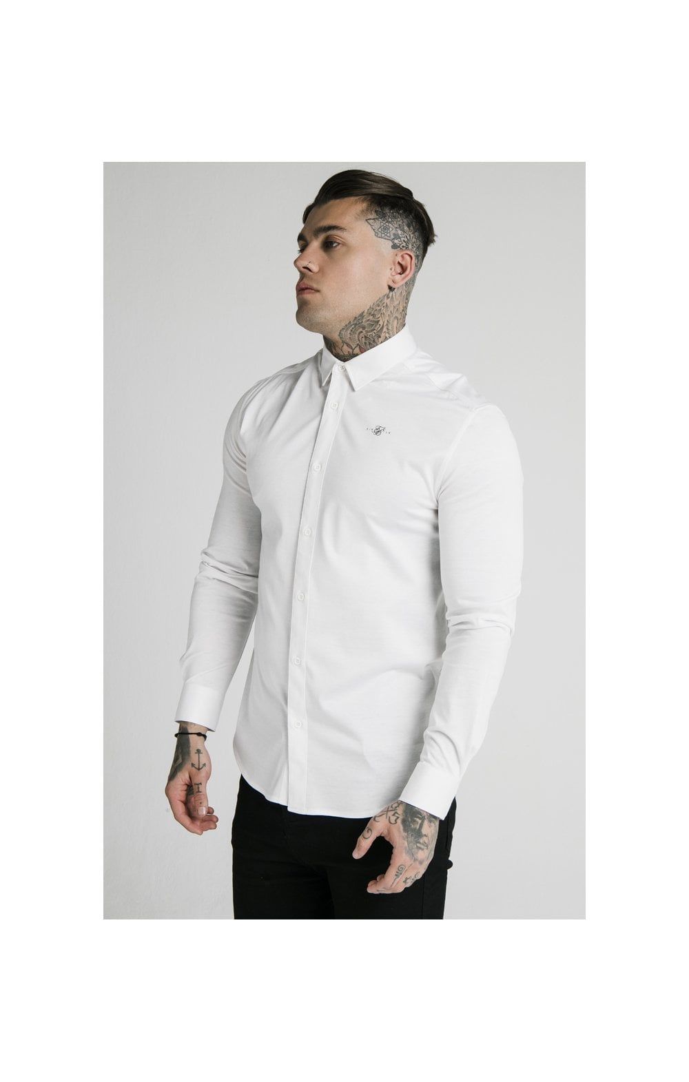 SikSilk L/S Cotton Shirt - White sold by Siksilk