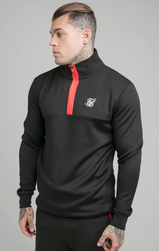 Black Covert Quarter Zip Funnel sold by Siksilk