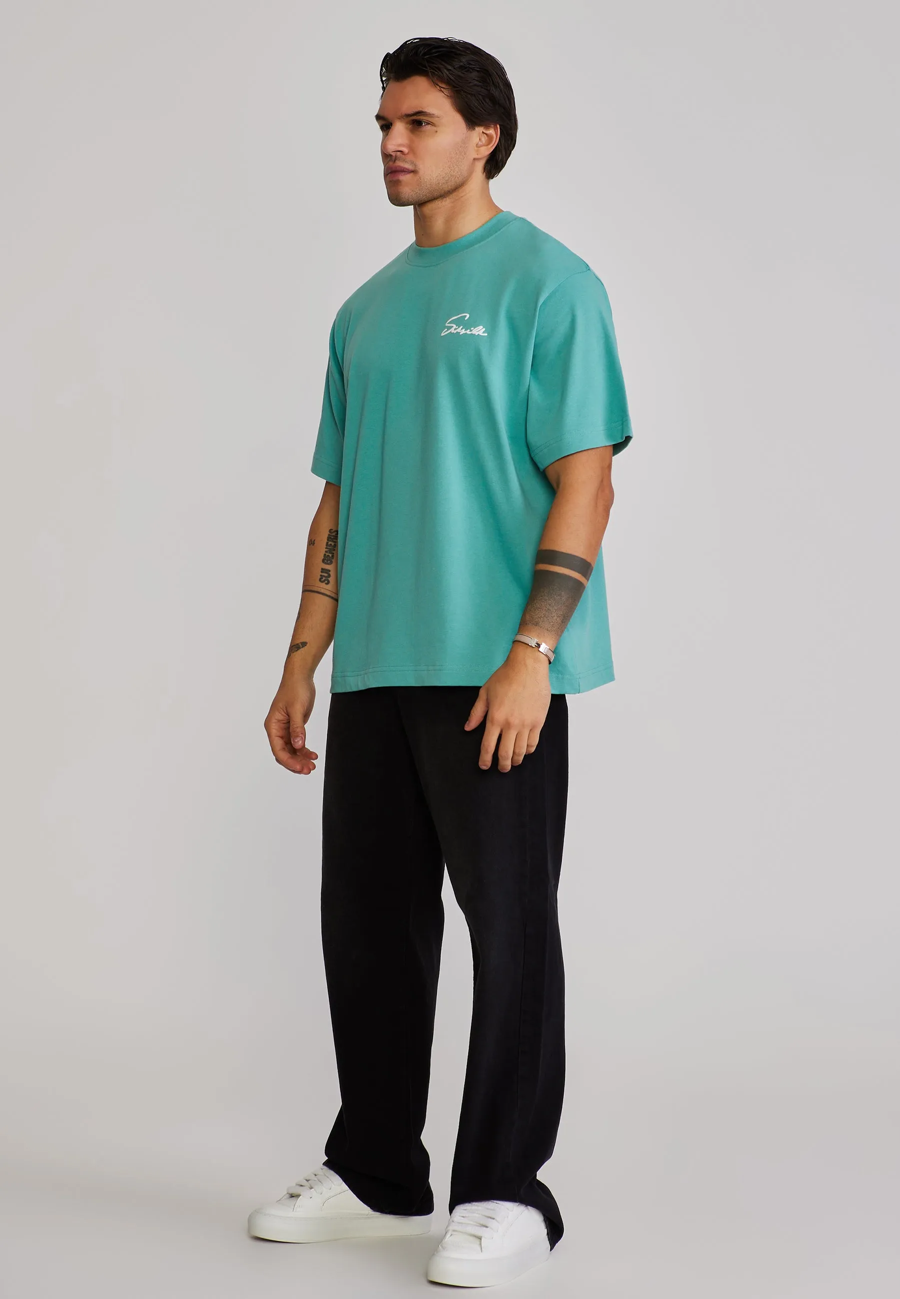 Blue Script T-Shirt sold by Siksilk product image thumbnail 5