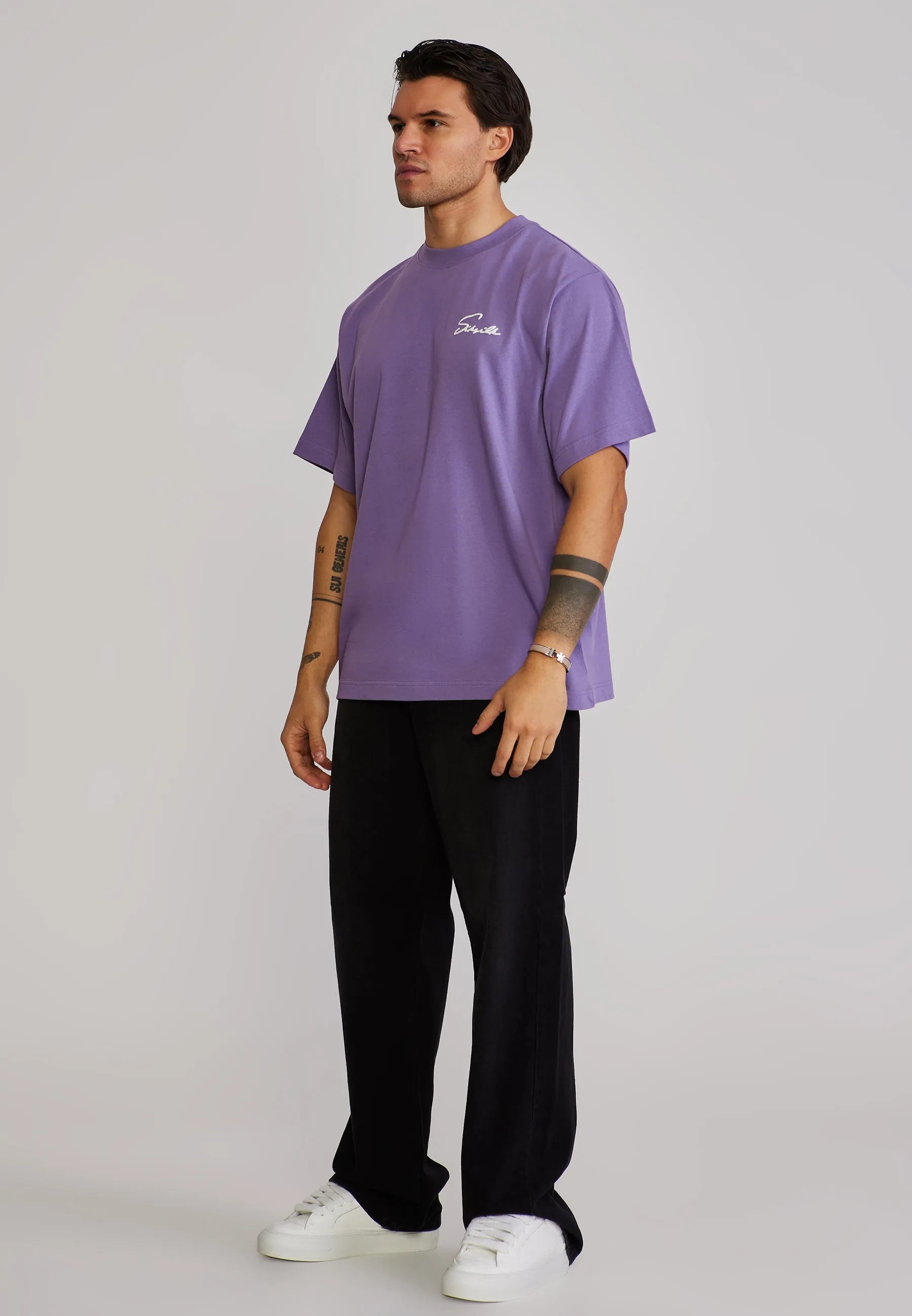 Purple Script T-Shirt sold by Siksilk product image thumbnail 4