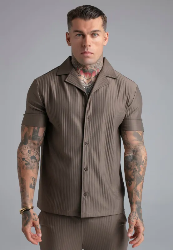 Brown Plisse Shirt sold by Siksilk