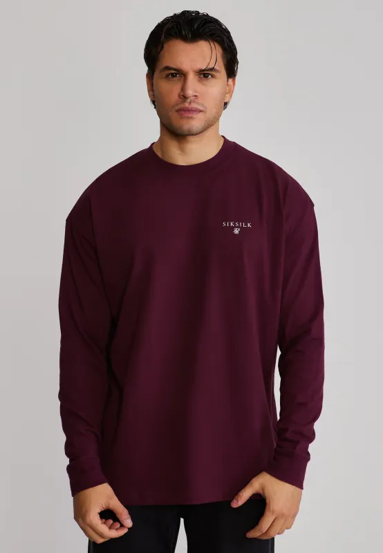 Burgundy Long Sleeve T-Shirt sold by Siksilk