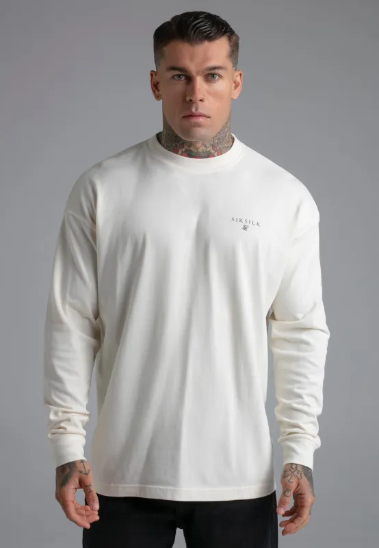 Ecru Long Sleeve T-Shirt sold by Siksilk