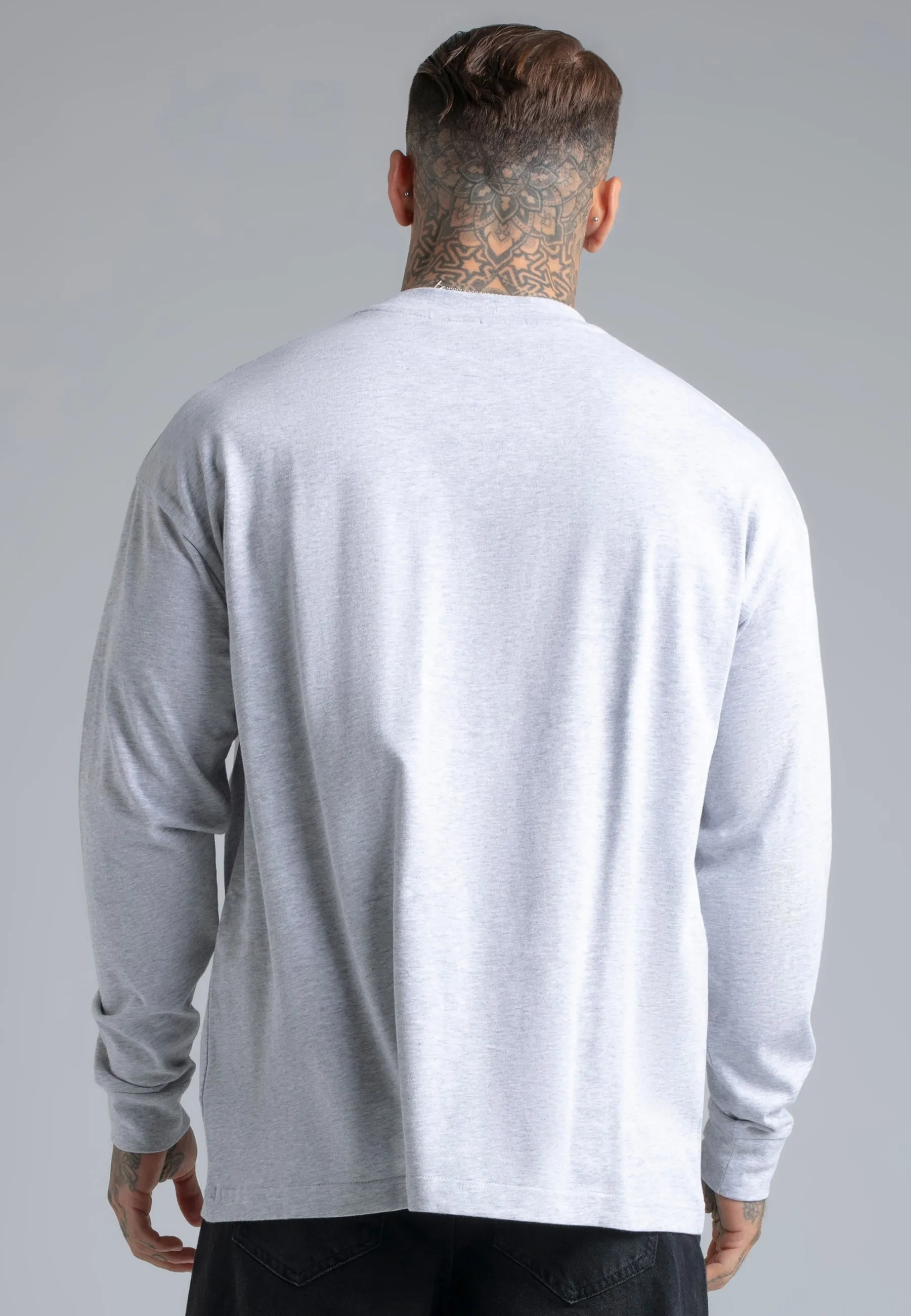 Grey Marl Long Sleeve T-Shirt sold by Siksilk product image thumbnail 5