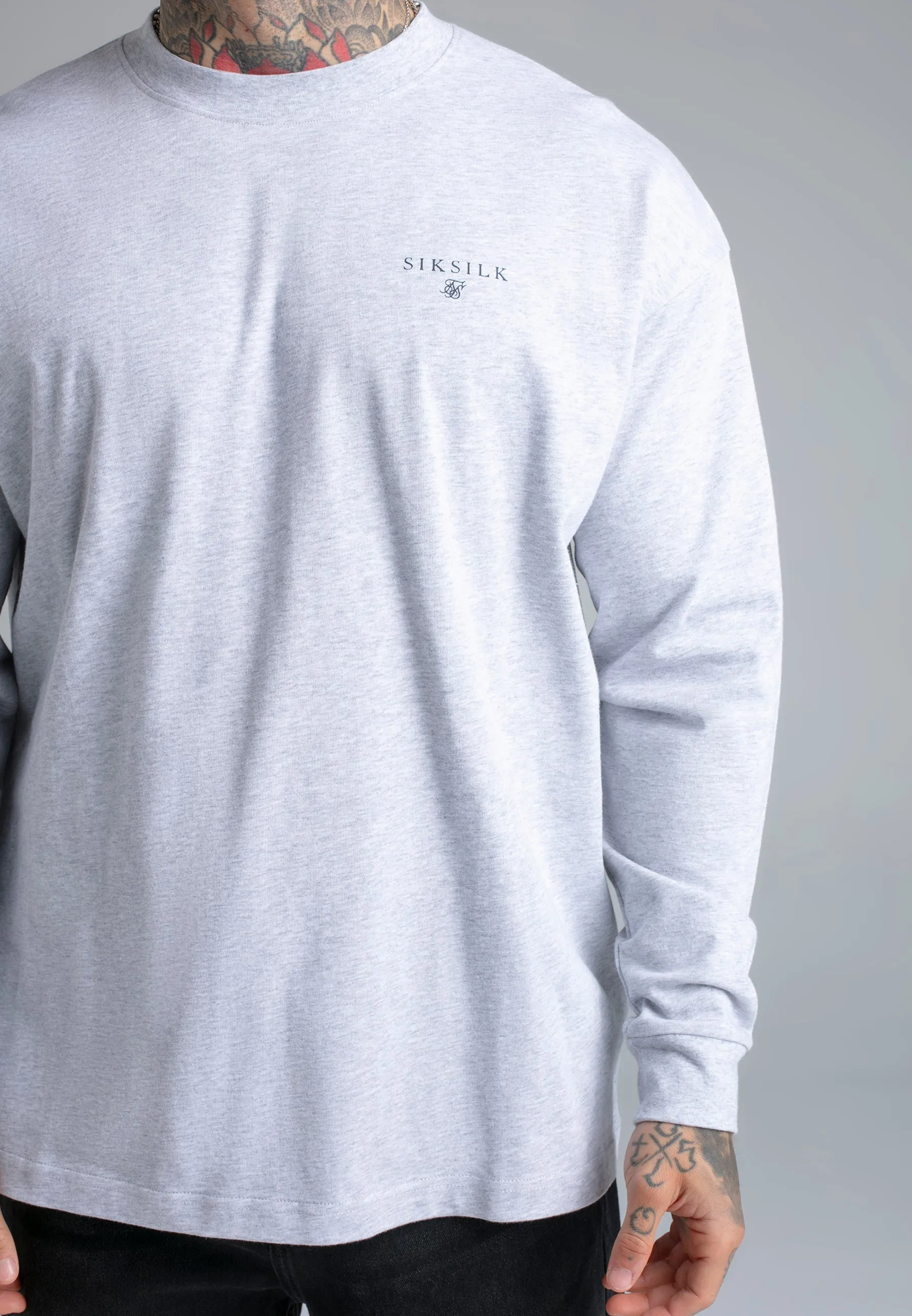 Grey Marl Long Sleeve T-Shirt sold by Siksilk product image thumbnail 2