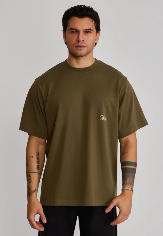 Khaki Green Oversized T-Shirt sold by Siksilk