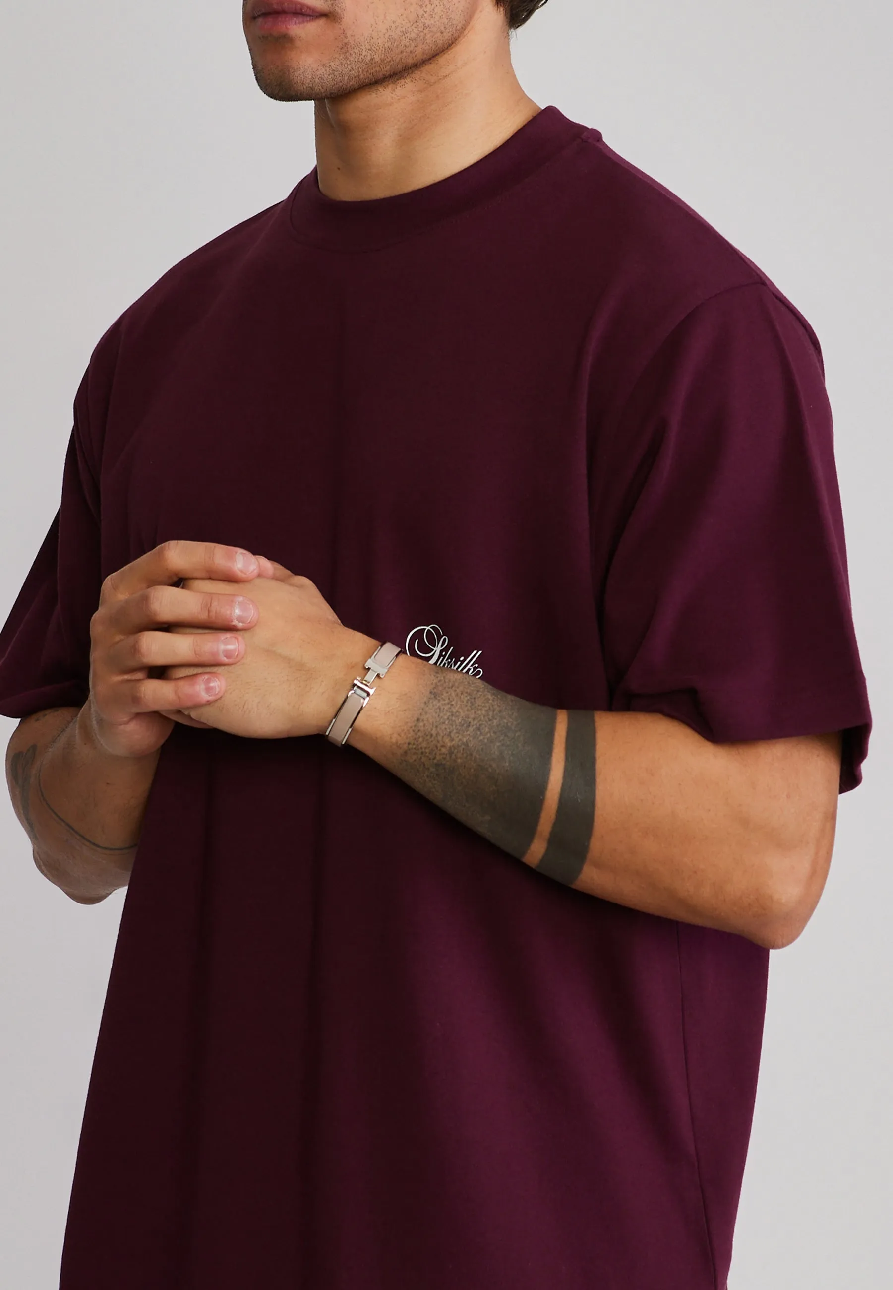 Burgundy Oversized T-Shirt sold by Siksilk product image thumbnail 2