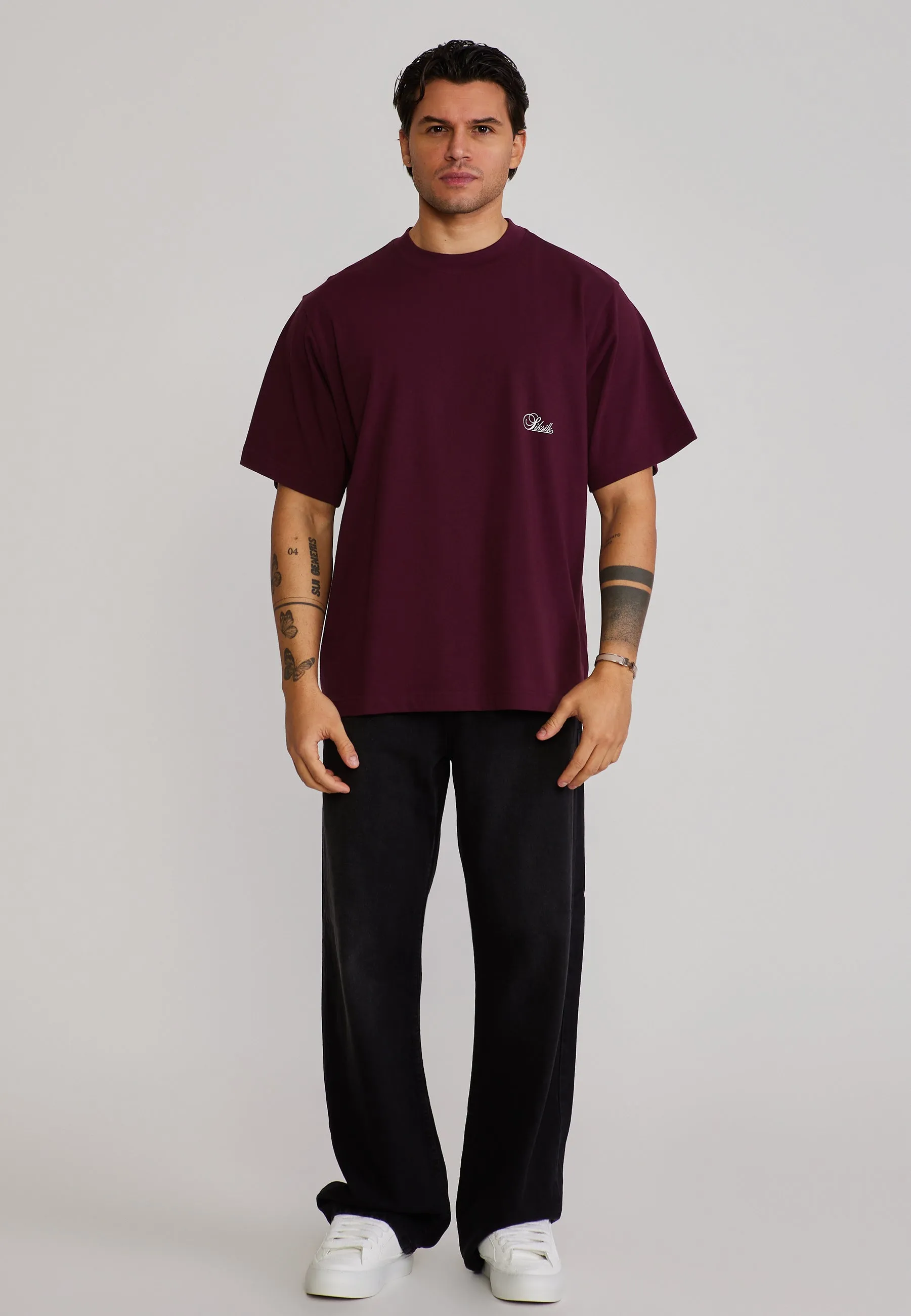 Burgundy Oversized T-Shirt sold by Siksilk product image thumbnail 3
