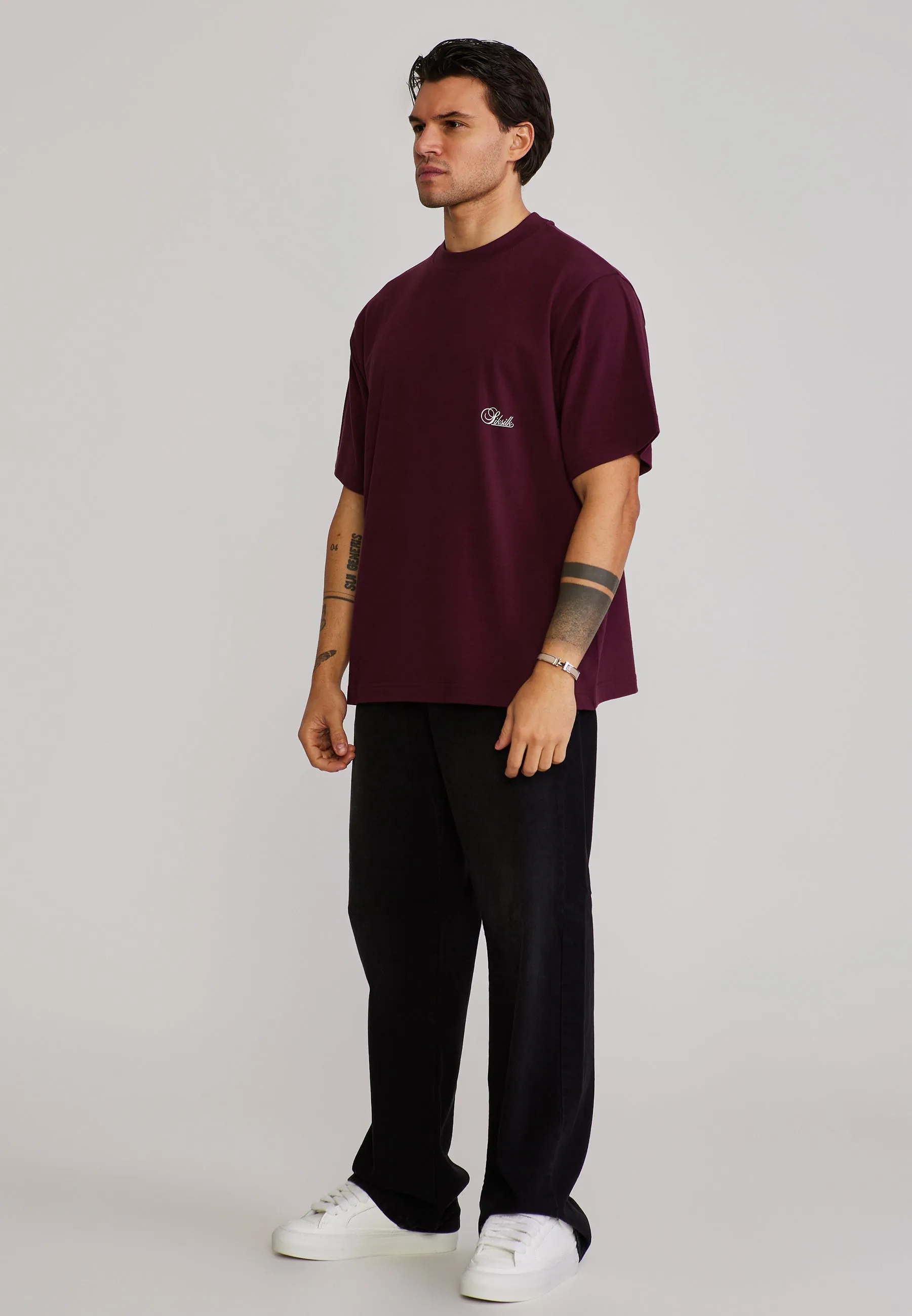 Burgundy Oversized T-Shirt sold by Siksilk product image thumbnail 4
