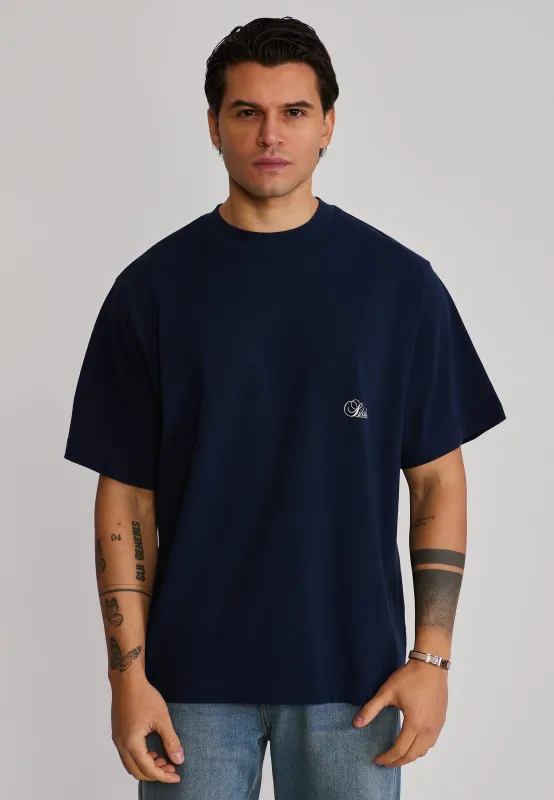 Navy Oversized T-Shirt sold by Siksilk