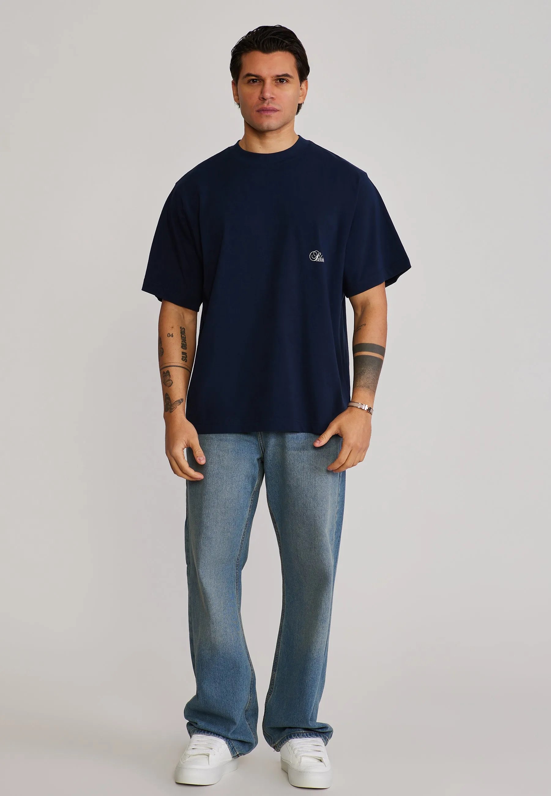 Navy Oversized T-Shirt sold by Siksilk product image thumbnail 3