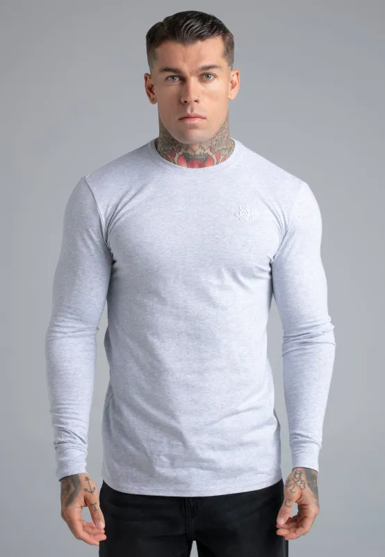 Grey Marl Essentials Long Sleeve T-Shirt sold by Siksilk