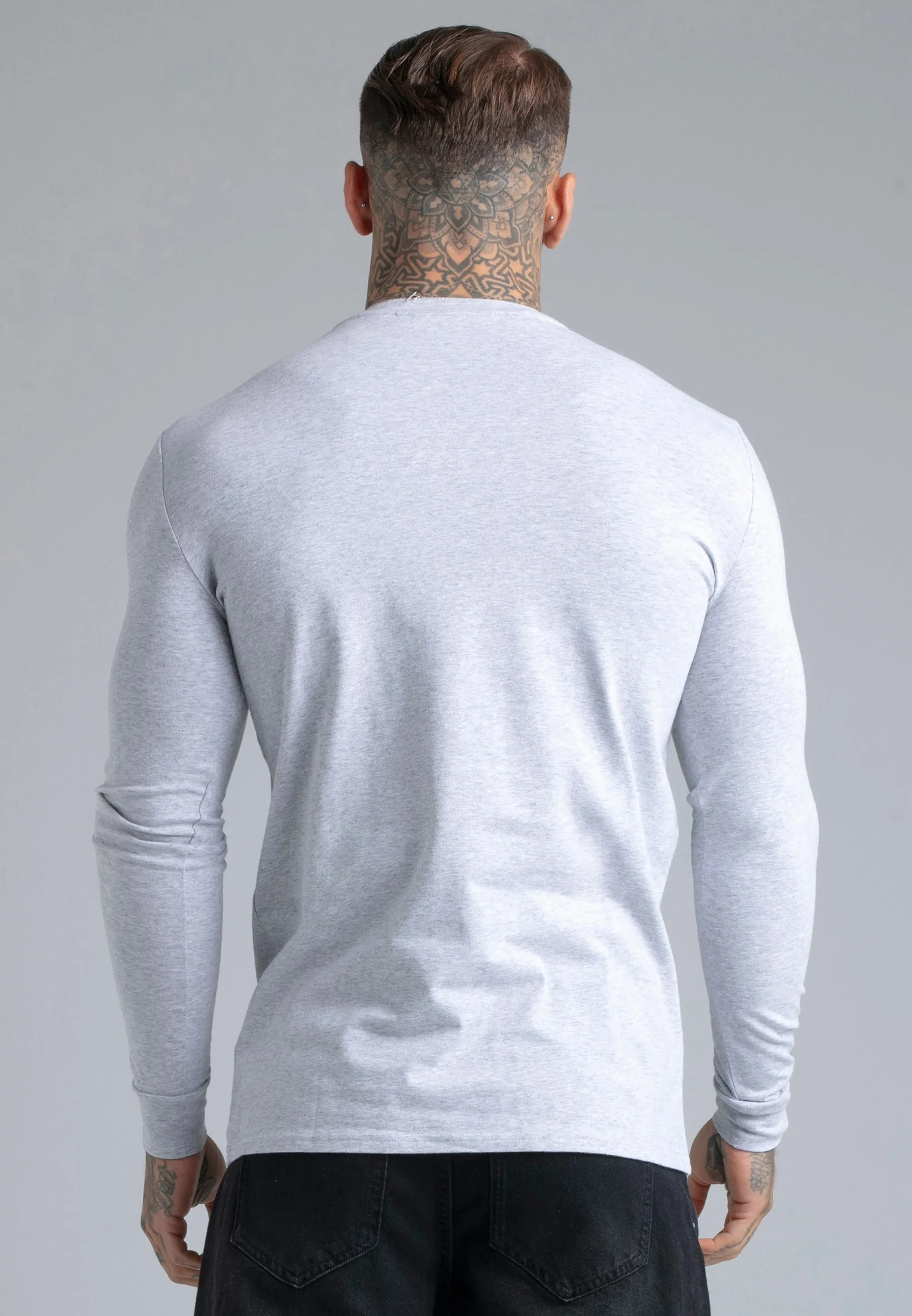 Grey Marl Essentials Long Sleeve T-Shirt sold by Siksilk product image thumbnail 5
