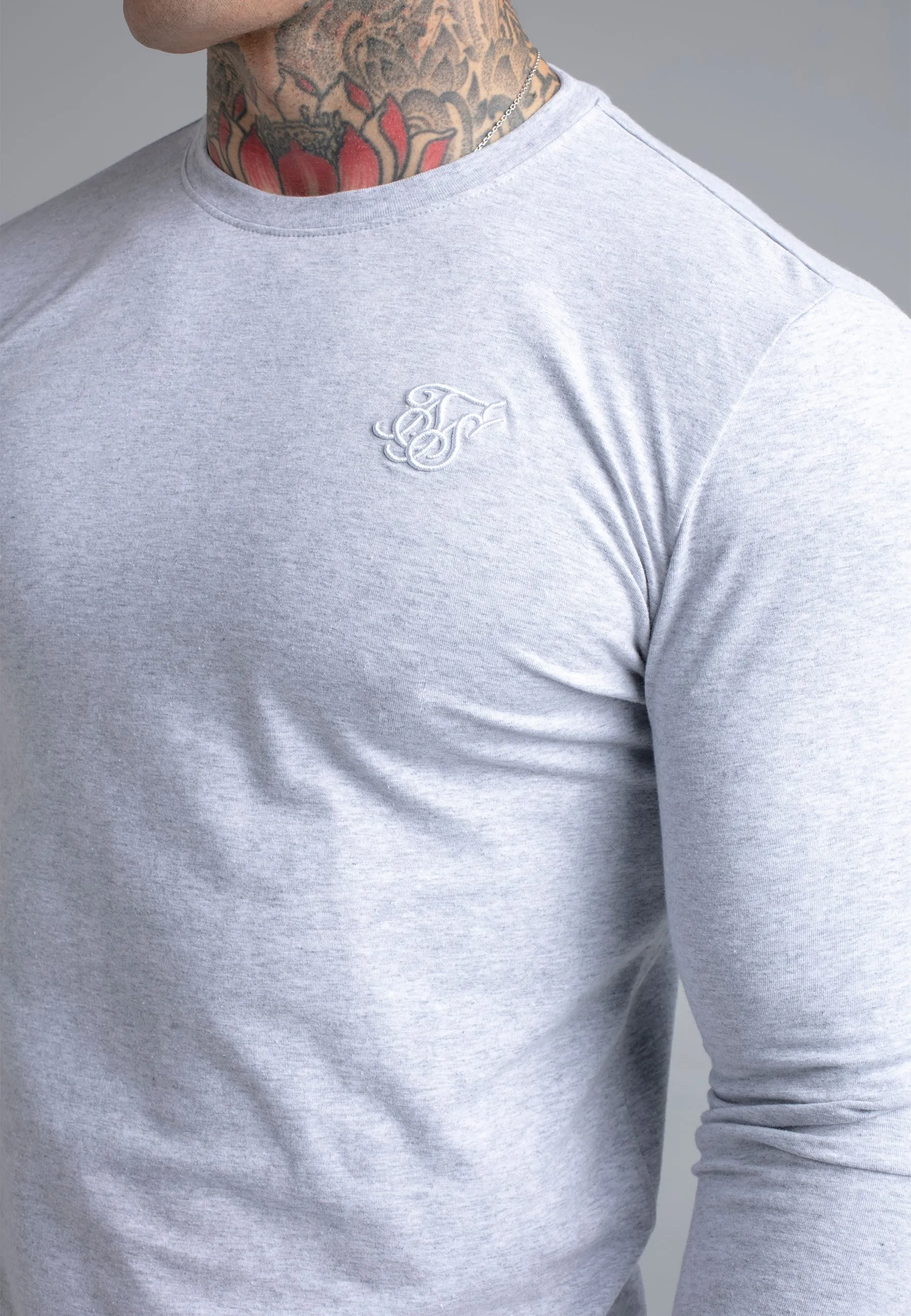 Grey Marl Essentials Long Sleeve T-Shirt sold by Siksilk product image thumbnail 2