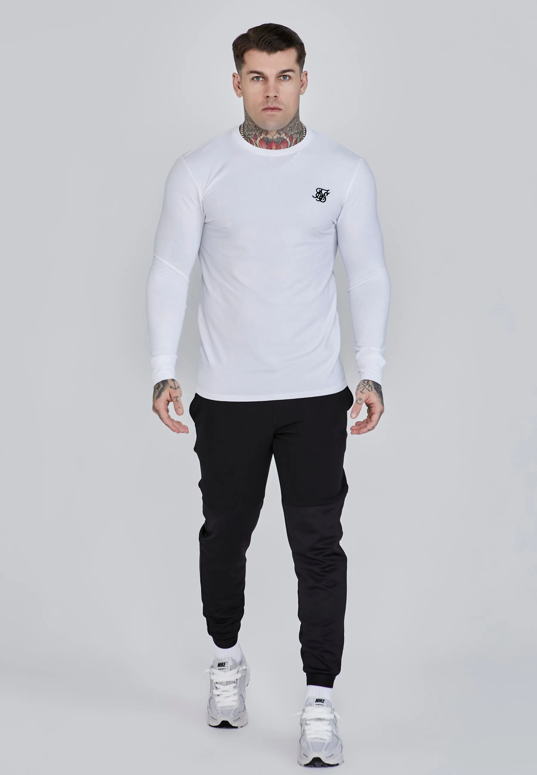 White Essentials Long Sleeve T-Shirt sold by Siksilk product image thumbnail 3