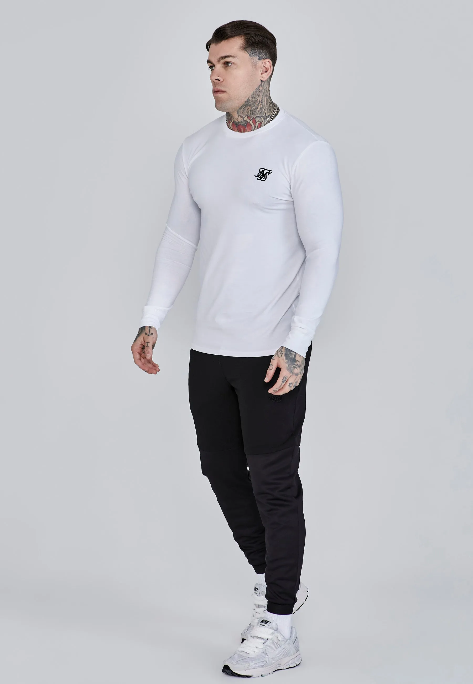 White Essentials Long Sleeve T-Shirt sold by Siksilk product image thumbnail 4