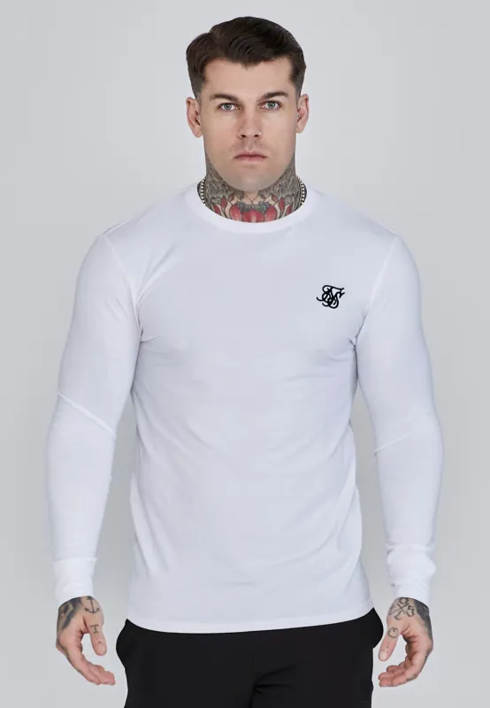 White Essentials Long Sleeve T-Shirt sold by Siksilk
