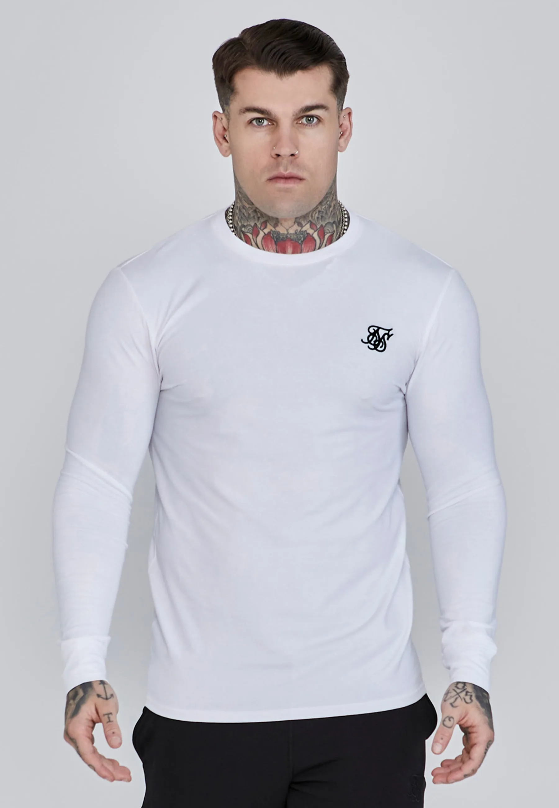 White Essentials Long Sleeve T-Shirt sold by Siksilk