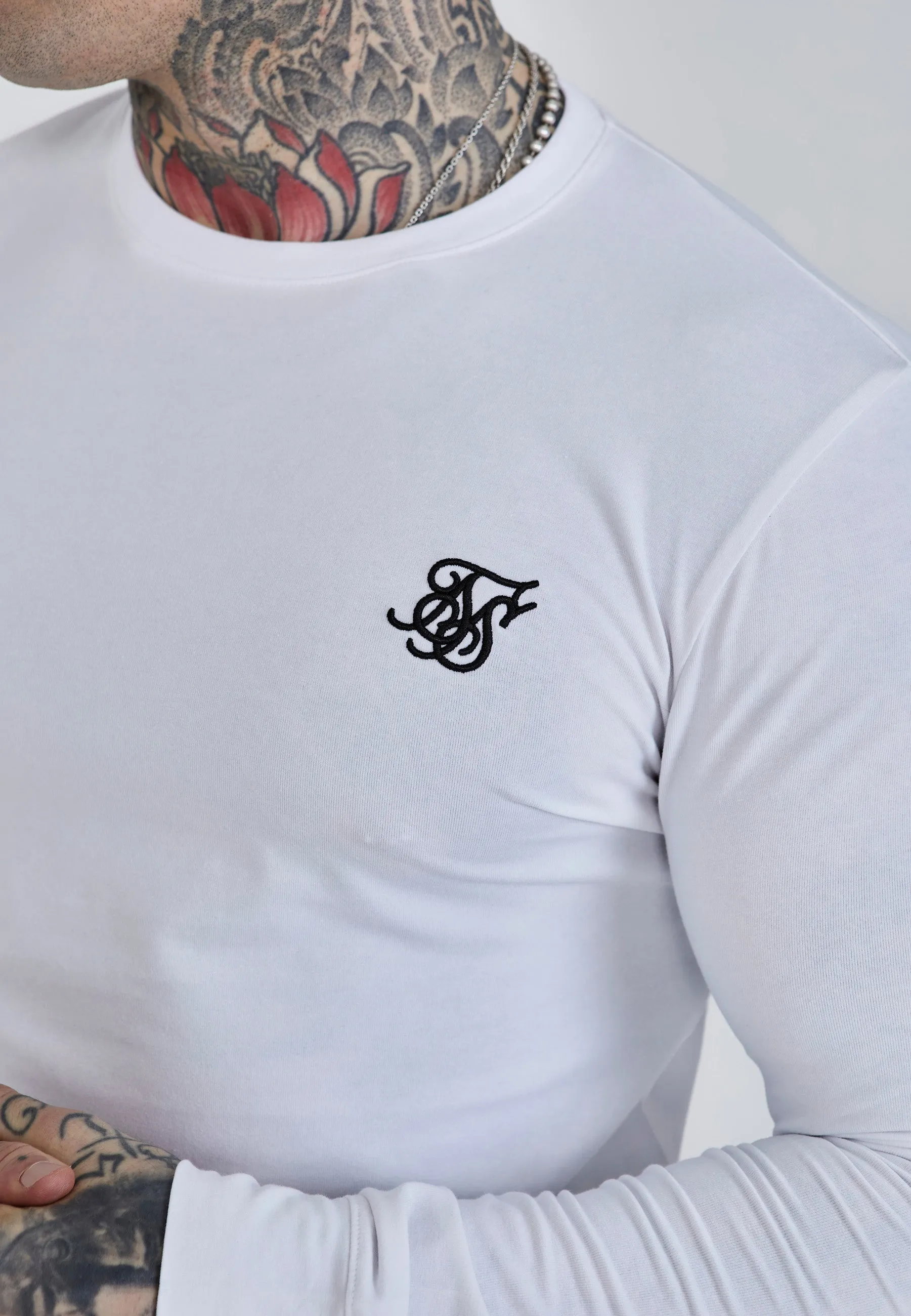White Essentials Long Sleeve T-Shirt sold by Siksilk product image thumbnail 2