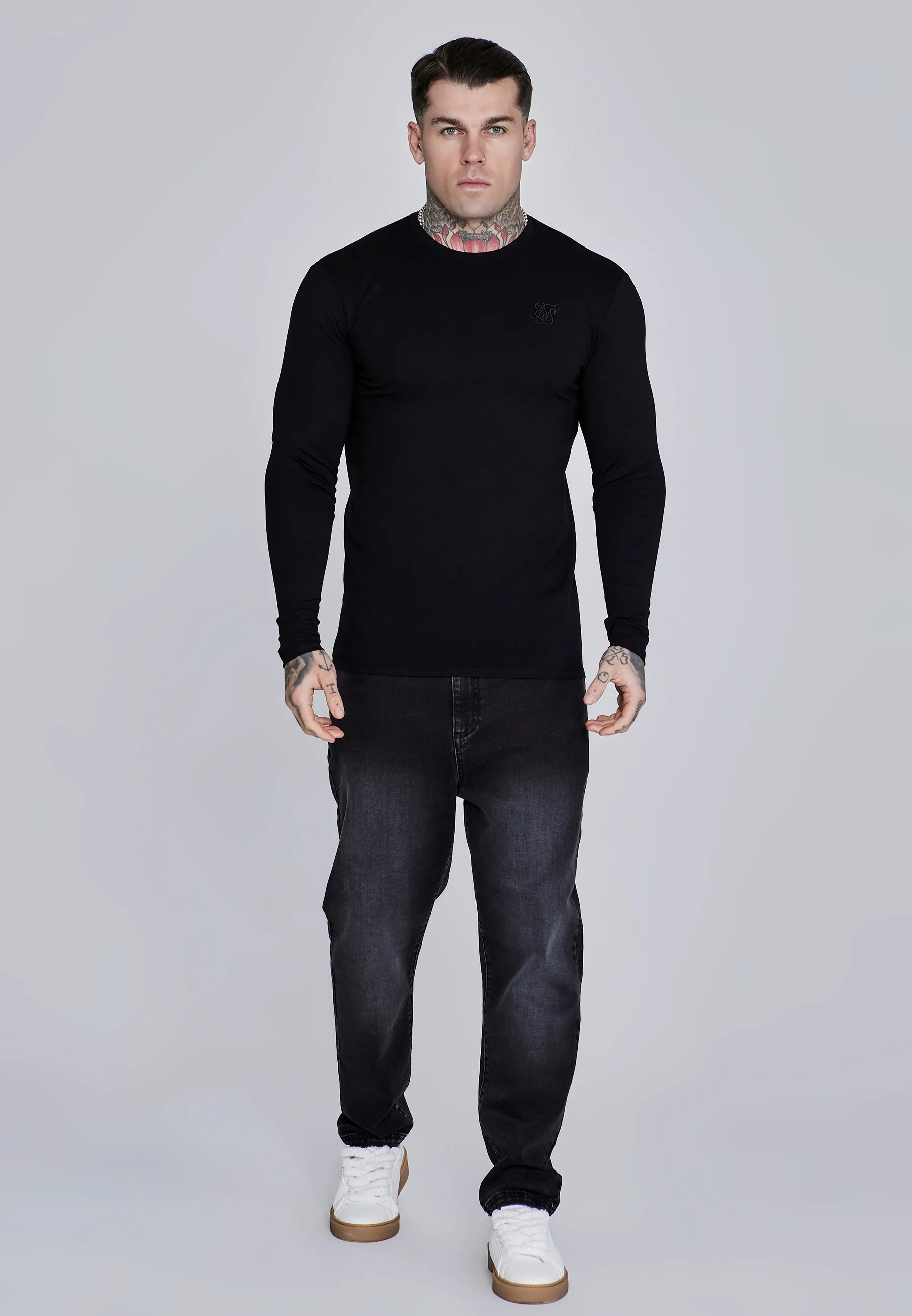Black Long Sleeve T-Shirt sold by Siksilk product image thumbnail 3