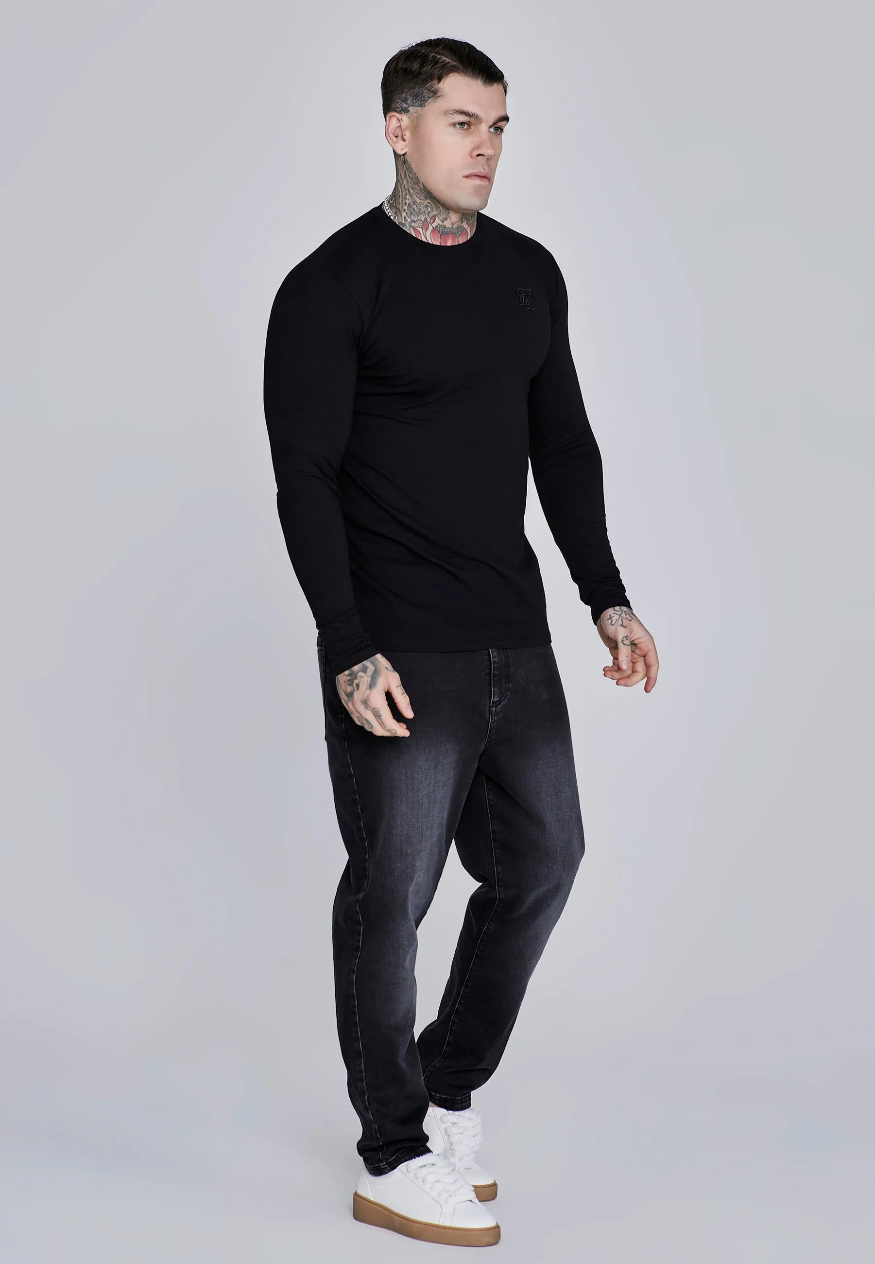 Black Long Sleeve T-Shirt sold by Siksilk product image thumbnail 4