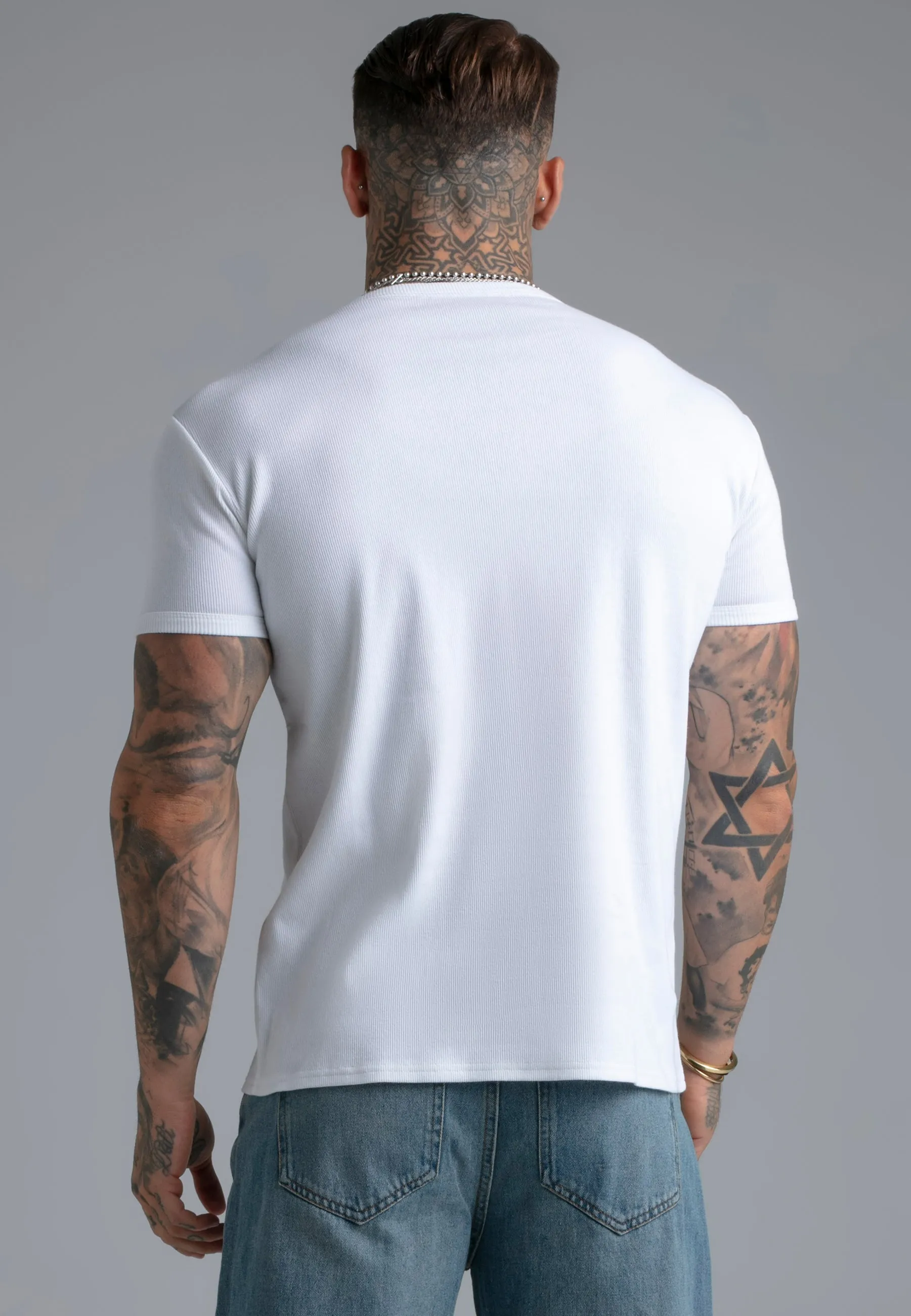 White Muscle Fit T-Shirt sold by Siksilk product image thumbnail 5