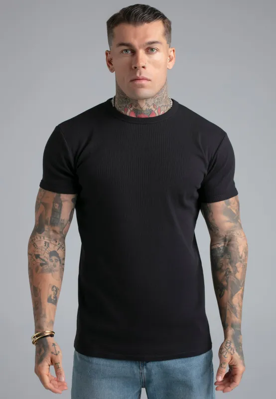 Black Muscle Fit T-Shirt sold by Siksilk