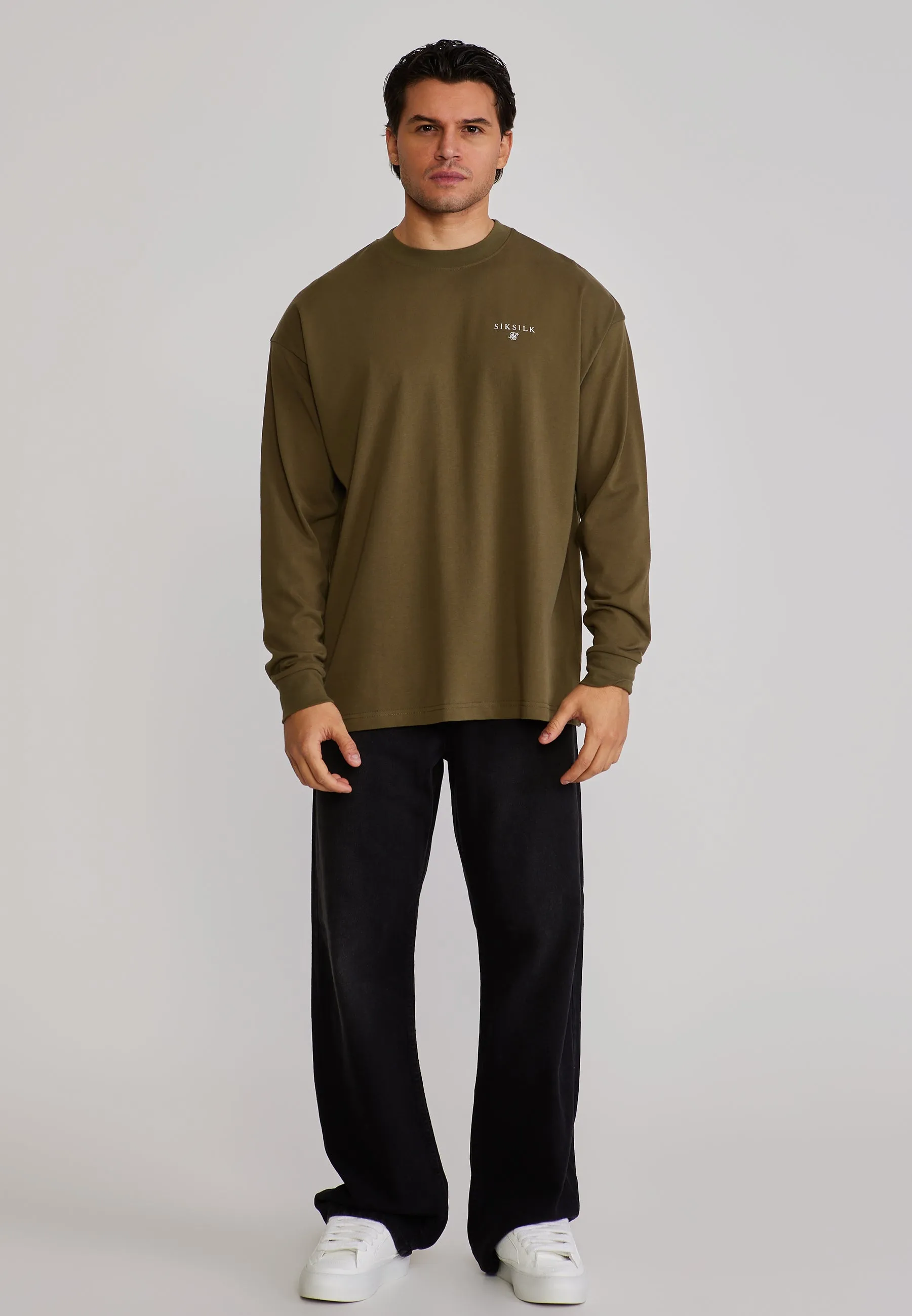Khaki Green Long Sleeve T-Shirt sold by Siksilk product image thumbnail 3
