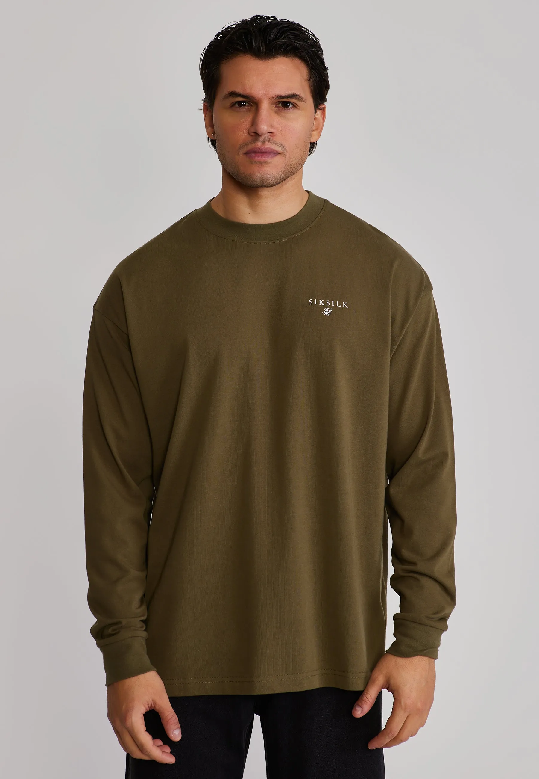 Khaki Green Long Sleeve T-Shirt sold by Siksilk