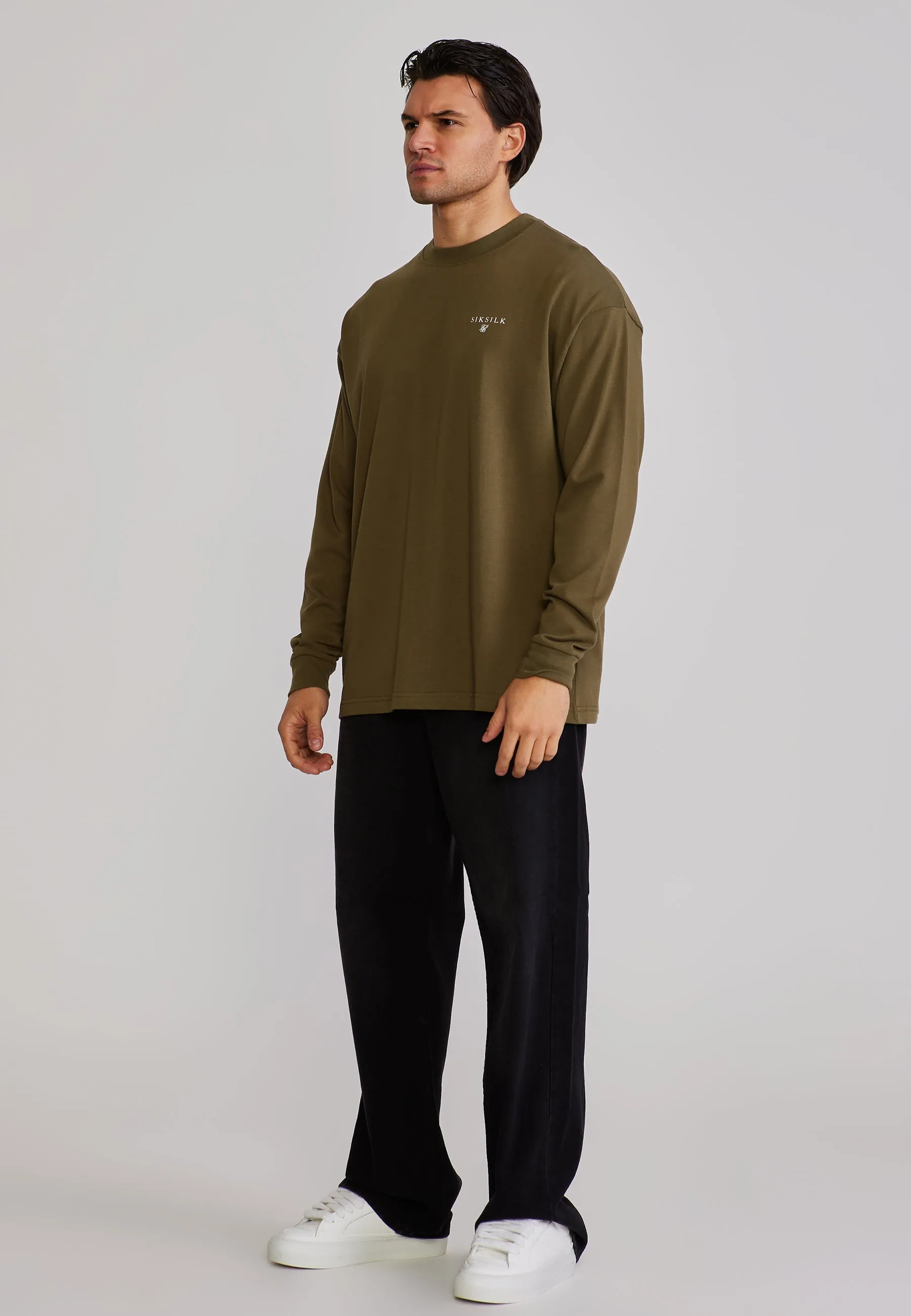 Khaki Green Long Sleeve T-Shirt sold by Siksilk product image thumbnail 4