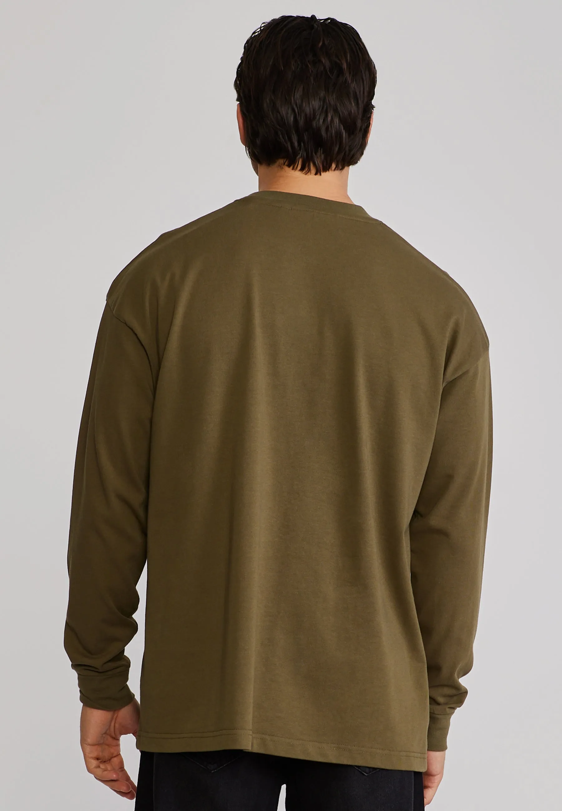 Khaki Green Long Sleeve T-Shirt sold by Siksilk product image thumbnail 5