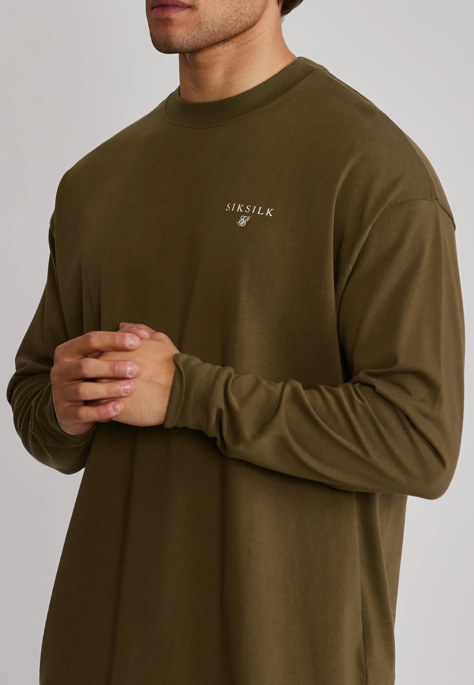 Khaki Green Long Sleeve T-Shirt sold by Siksilk product image thumbnail 2
