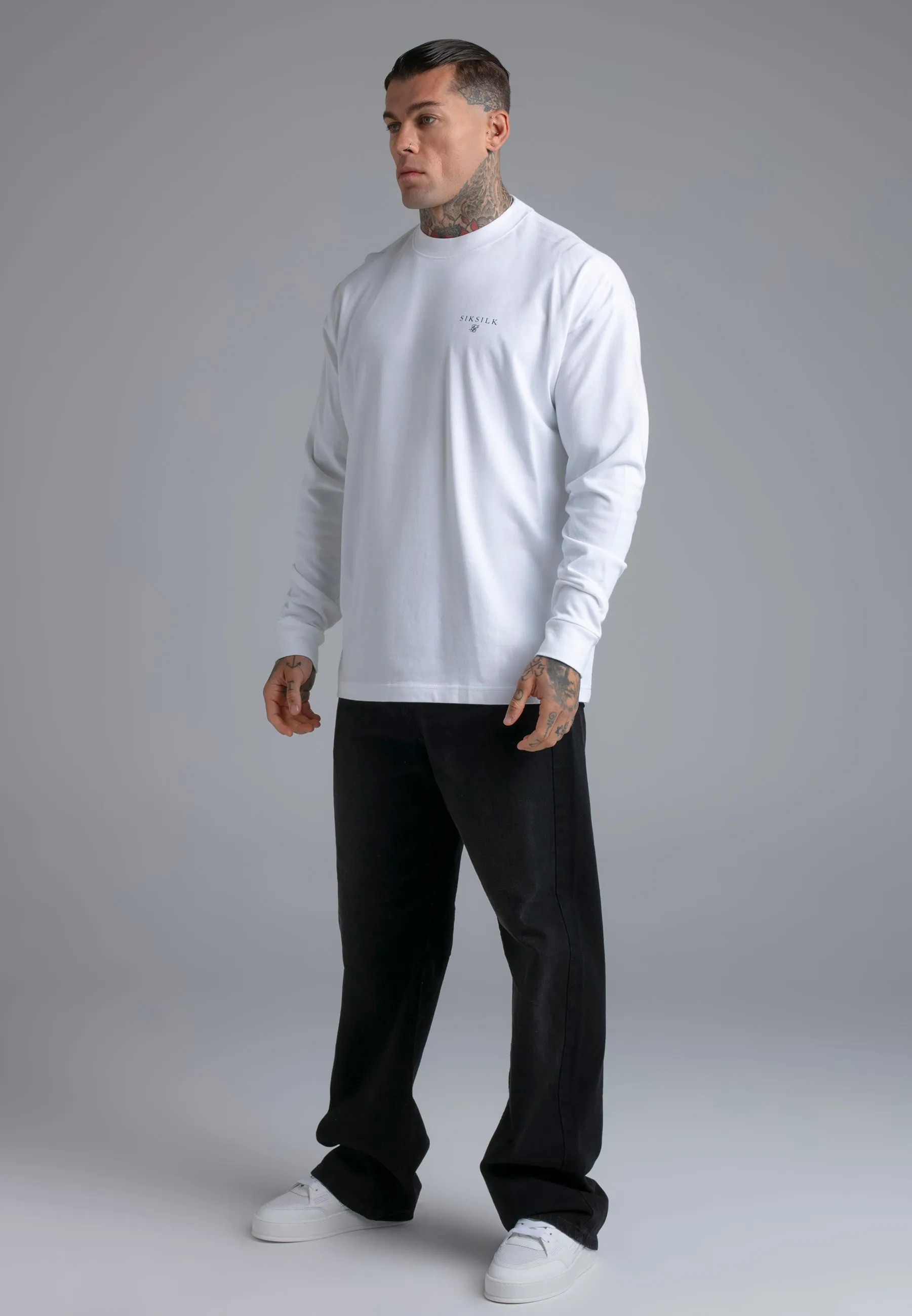 White Long Sleeve T-Shirt sold by Siksilk product image thumbnail 3