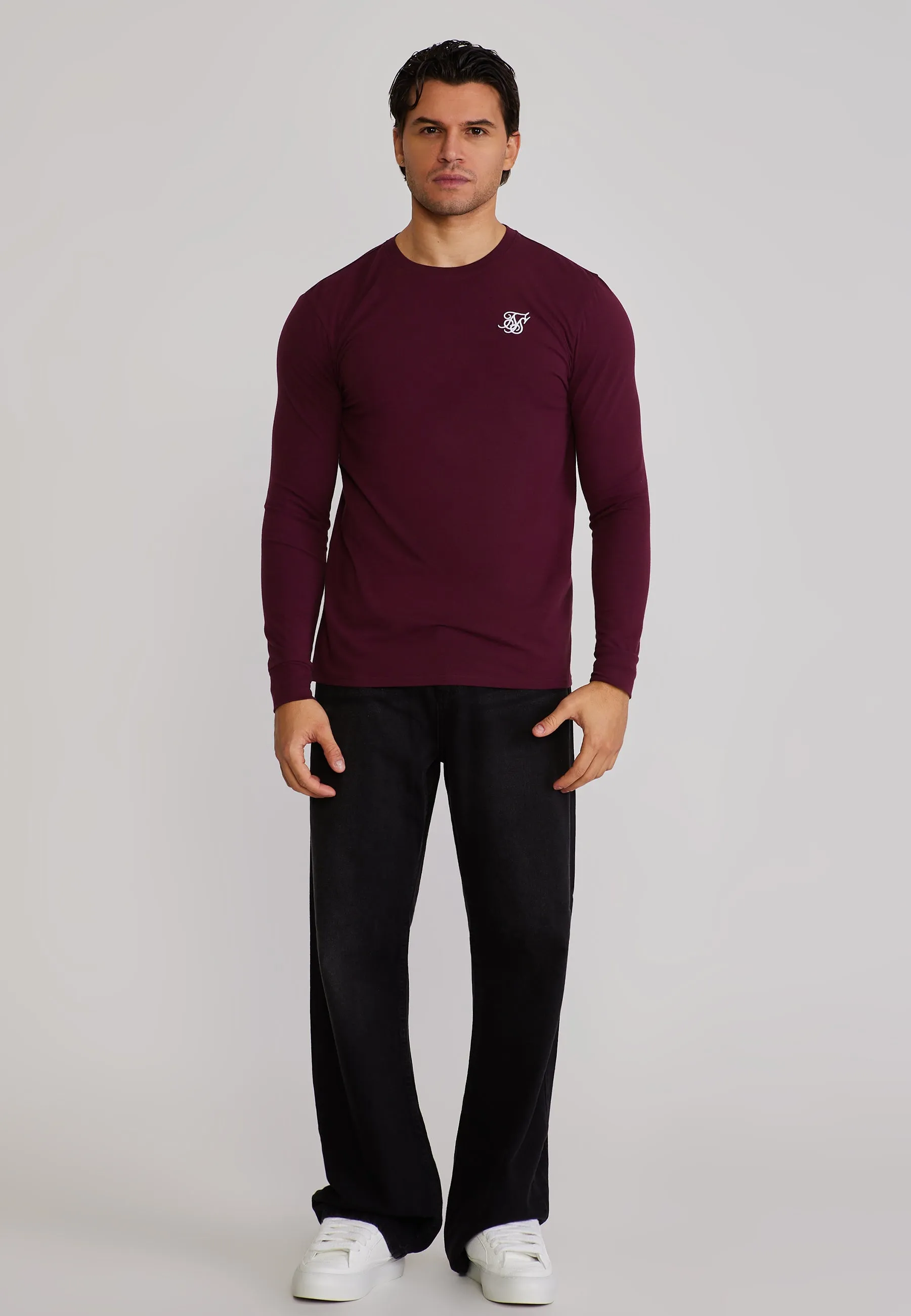 Burgundy Essentials LS T-Shirt sold by Siksilk product image thumbnail 3