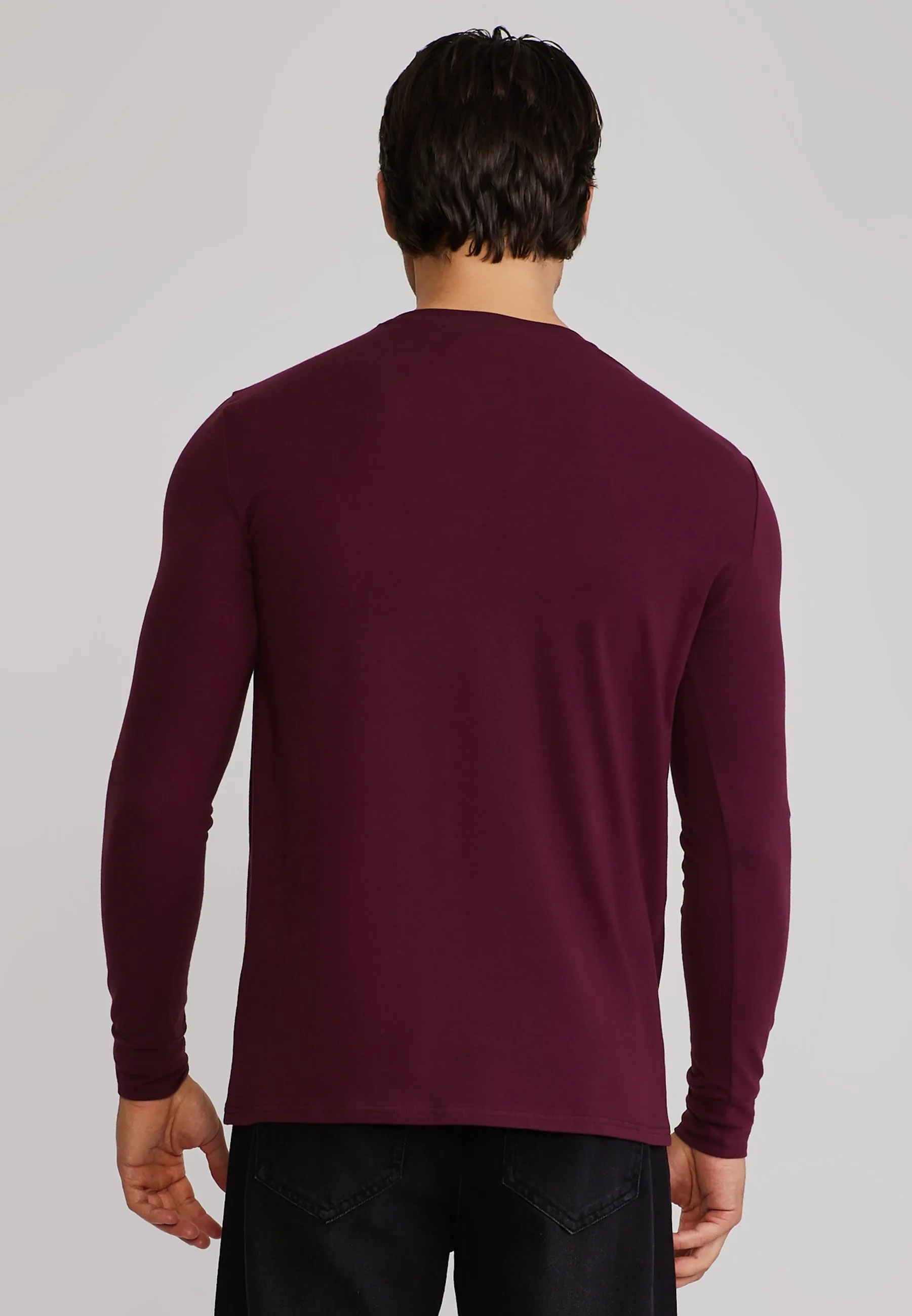Burgundy Essentials LS T-Shirt sold by Siksilk product image thumbnail 5