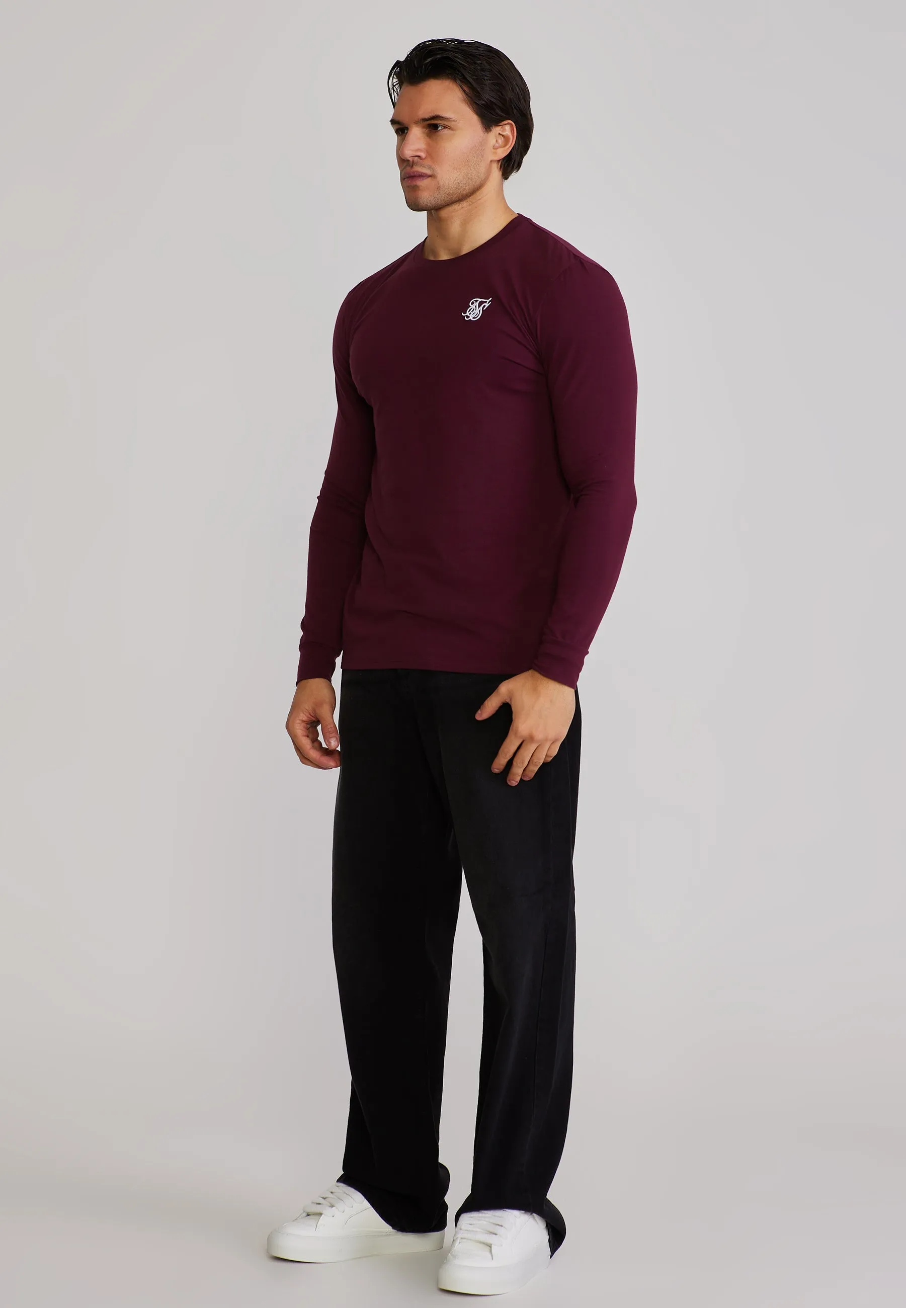 Burgundy Essentials LS T-Shirt sold by Siksilk product image thumbnail 4