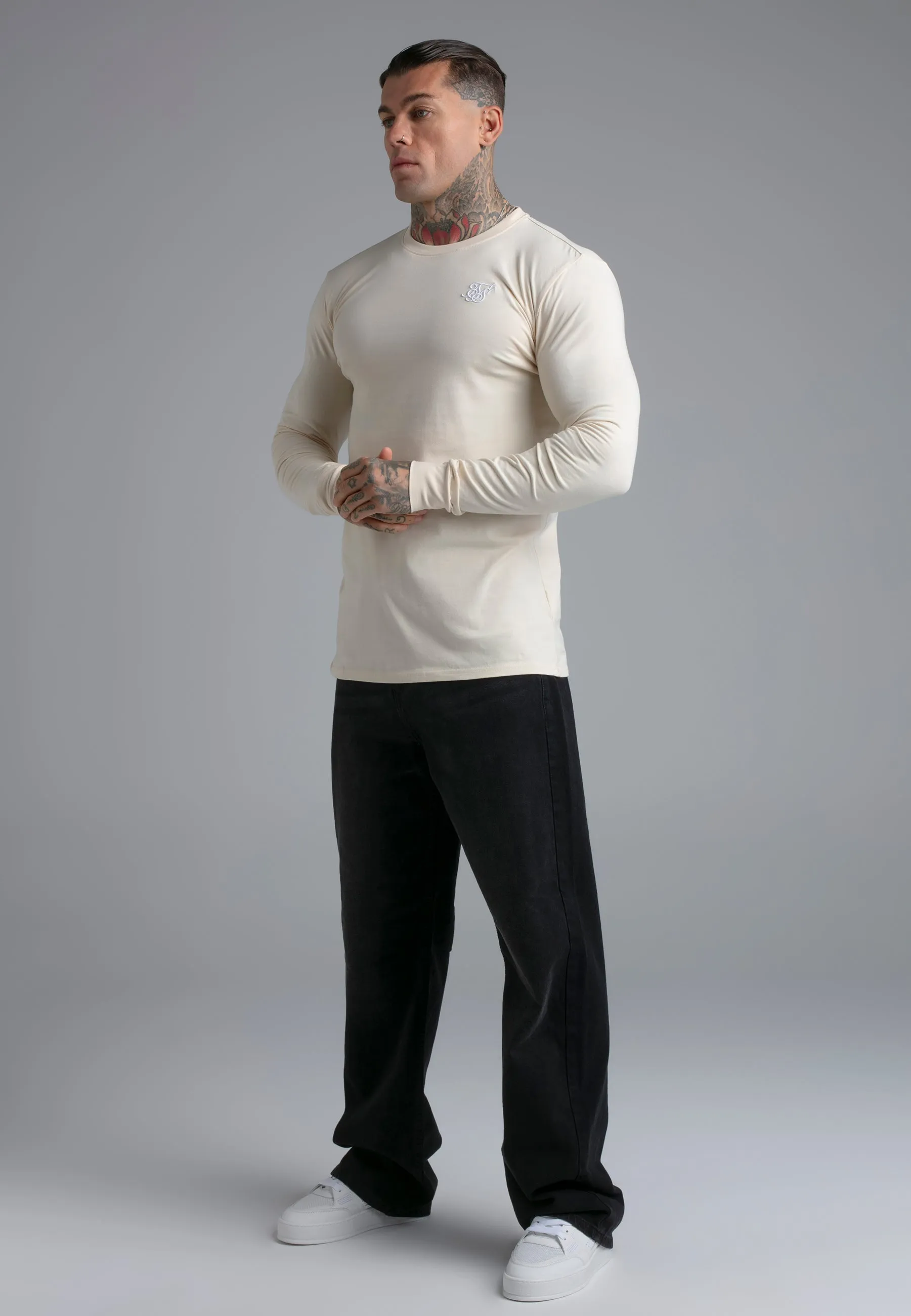 Ecru Essentials LS T-Shirt sold by Siksilk product image thumbnail 4